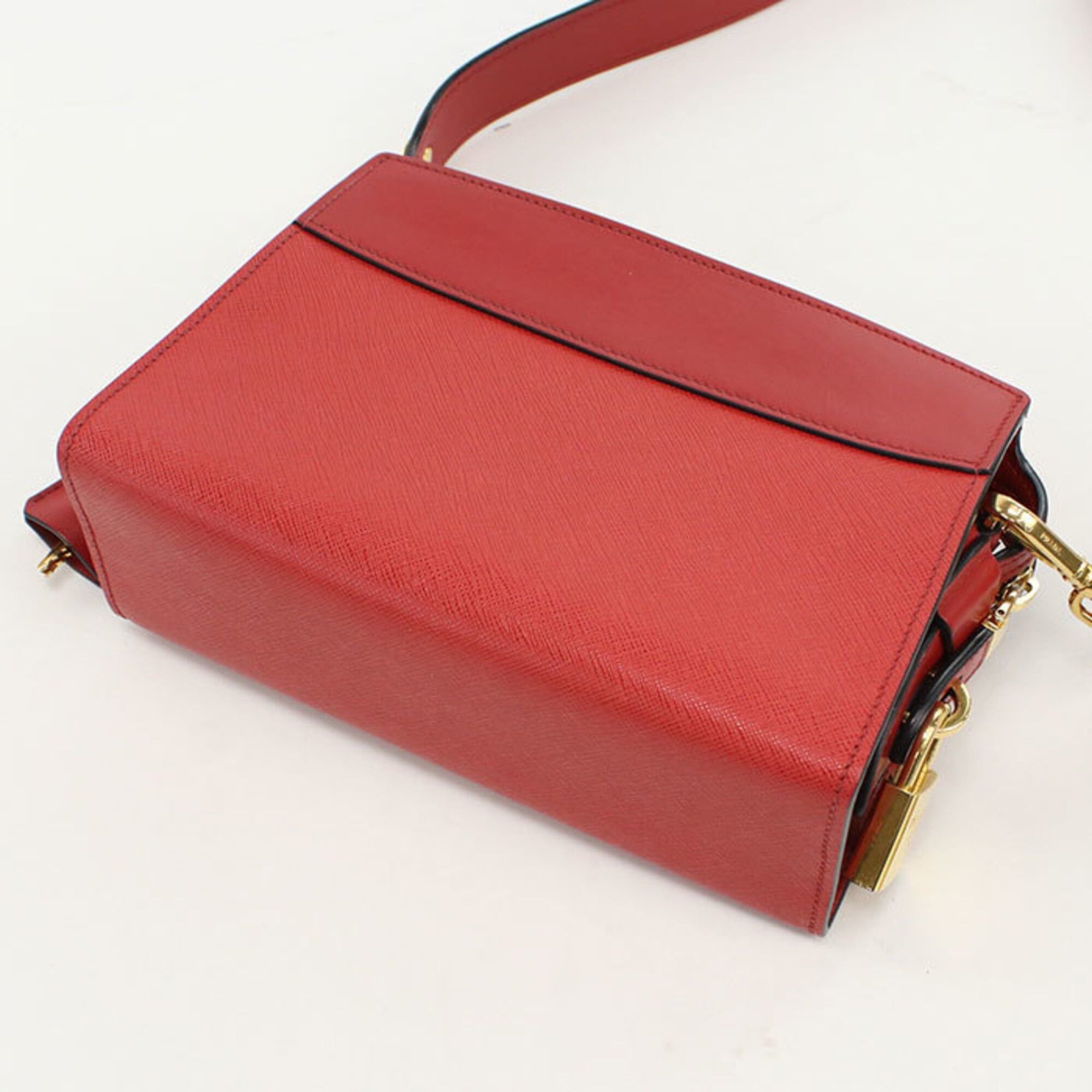 Prada Prada Crossbody Shoulder Bag 1BH043 Saffiano Leather Women's Red Size ONE SIZE - 2 Thumbnail