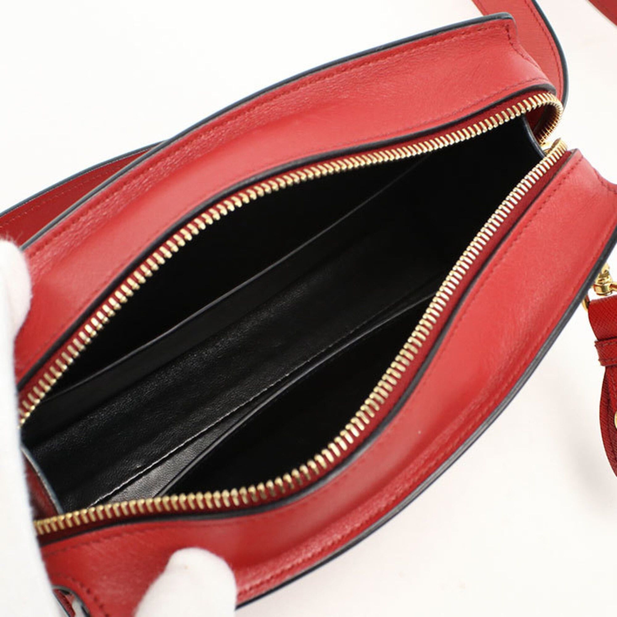 Prada Prada Crossbody Shoulder Bag 1BH043 Saffiano Leather Women's Red Size ONE SIZE - 3 Thumbnail