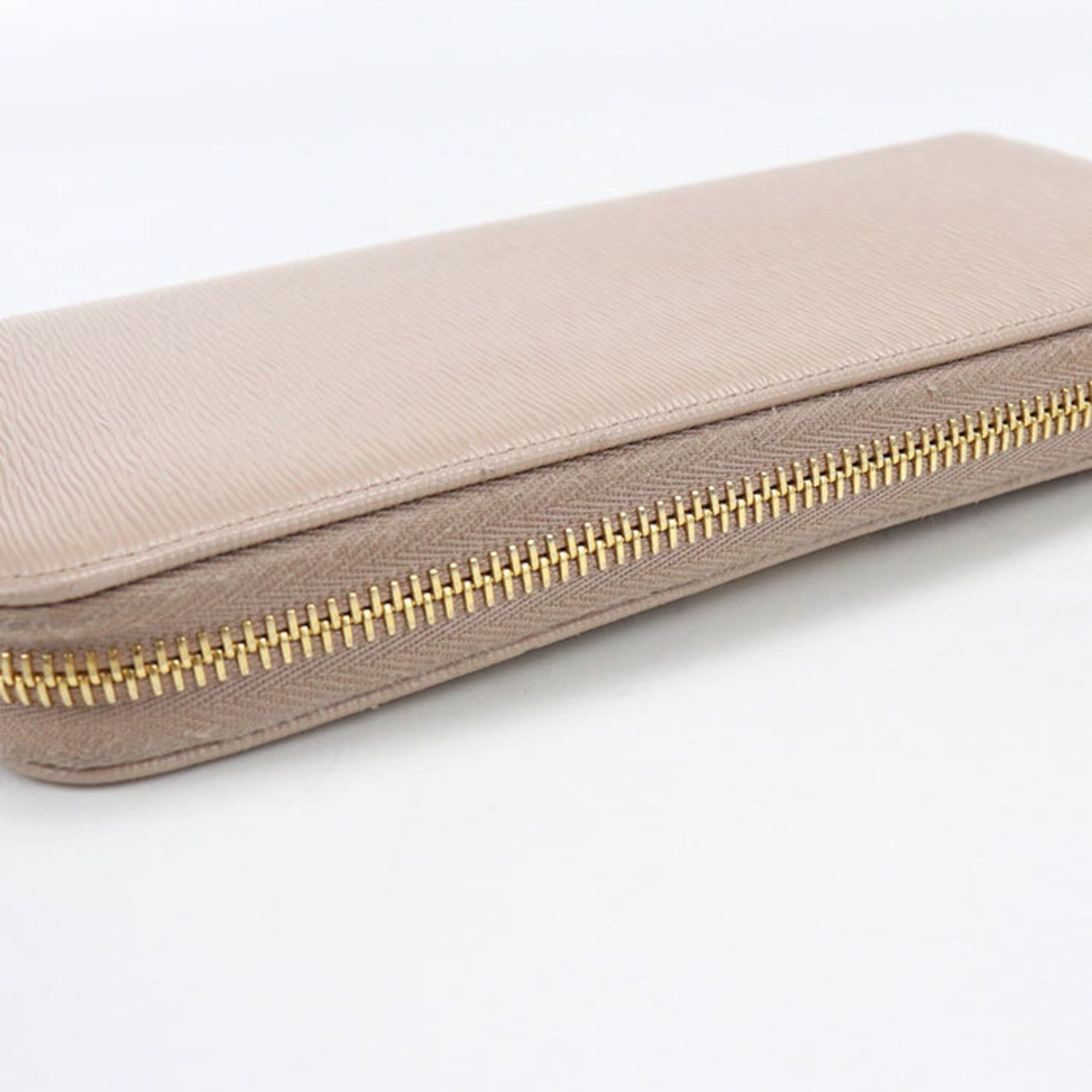 Prada PRADA women's long wallet with round zipper closure, beige. Size ONE SIZE - 7 Thumbnail