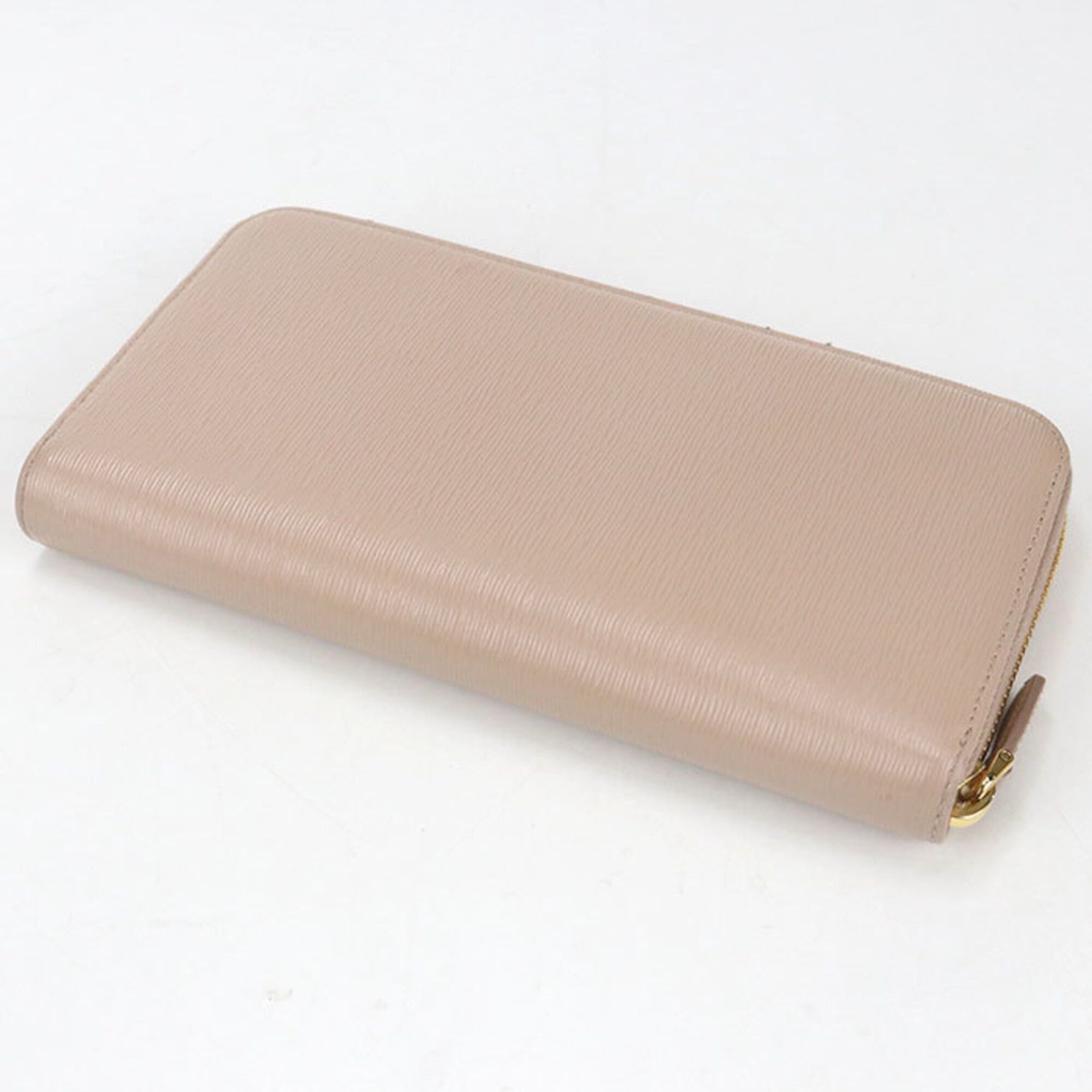 Prada PRADA women's long wallet with round zipper closure, beige. Size ONE SIZE - 2 Thumbnail