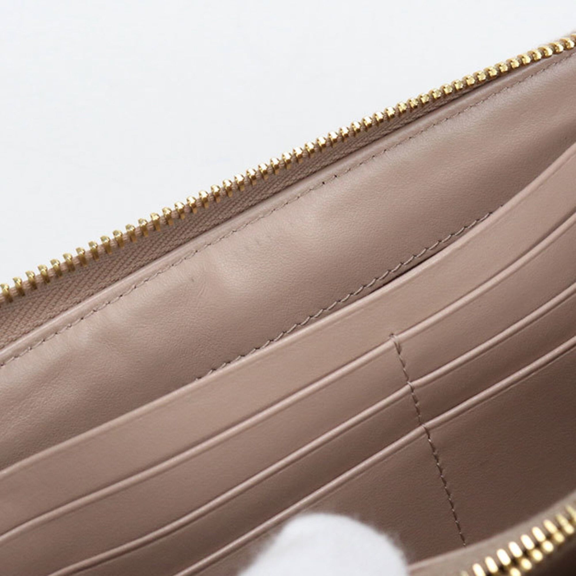 Prada PRADA women's long wallet with round zipper closure, beige. Size ONE SIZE - 5 Thumbnail