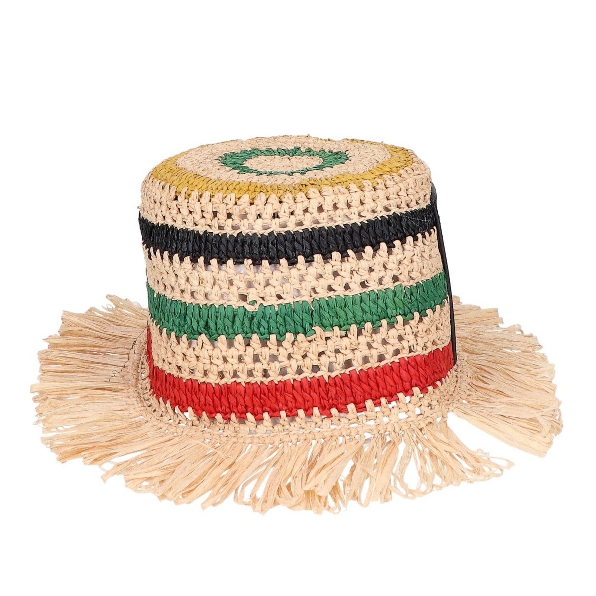 Loewe LOEWE K820295X68 Anagram Raffia Stripe Clochette Hat, Multicolor, Women's Size ONE SIZE - 4 Thumbnail