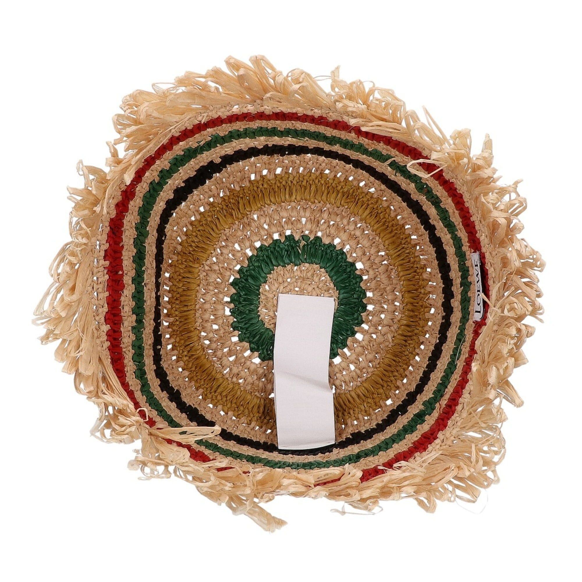 Loewe LOEWE K820295X68 Anagram Raffia Stripe Clochette Hat, Multicolor, Women's Size ONE SIZE - 6 Thumbnail