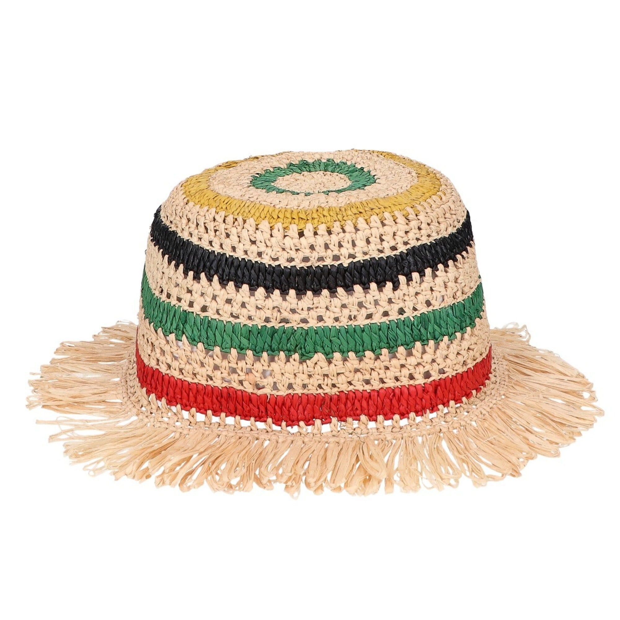 Loewe LOEWE K820295X68 Anagram Raffia Stripe Clochette Hat, Multicolor, Women's Size ONE SIZE - 3 Thumbnail