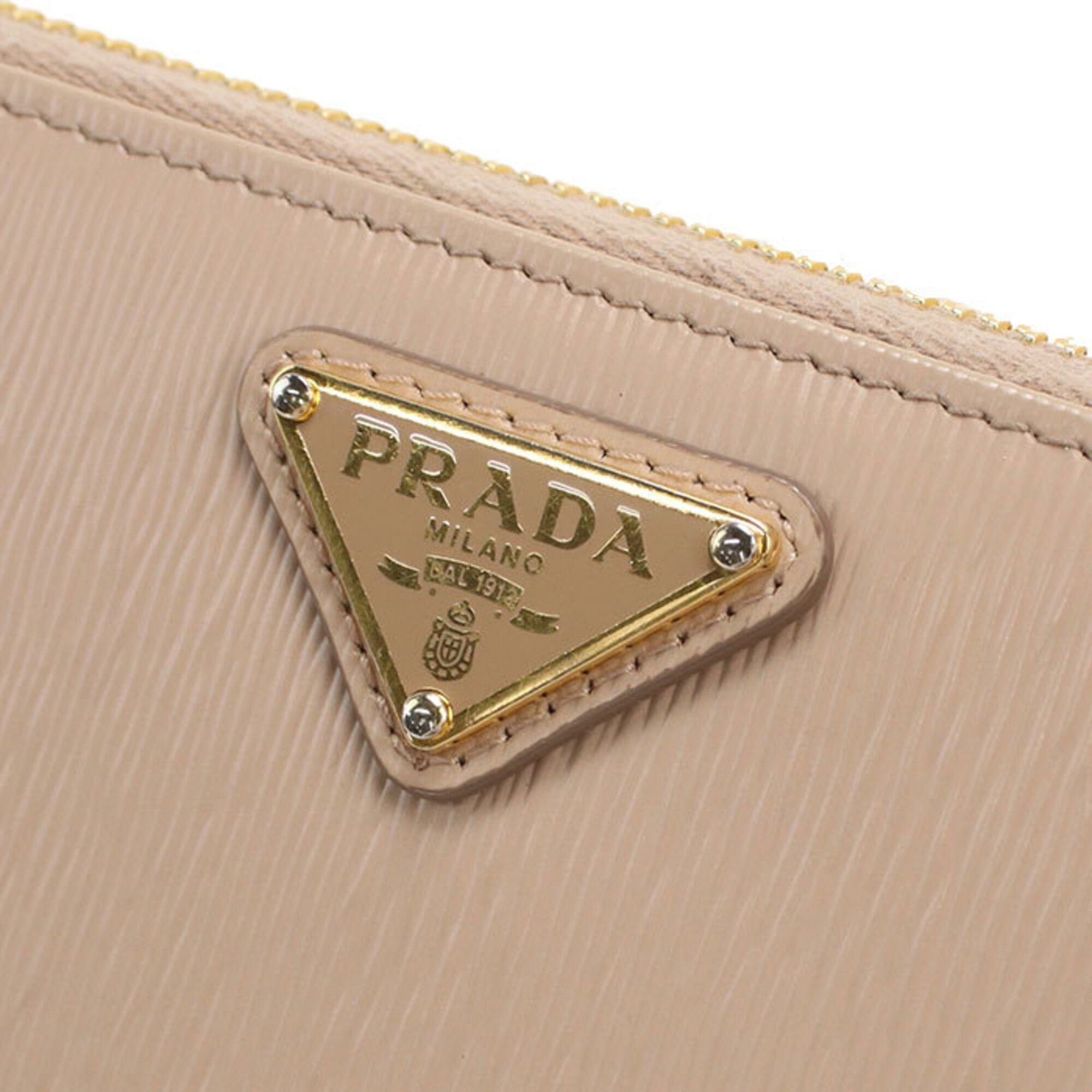 Prada Prada Long Wallet, Round Zipper, 1ML506, Women's, Beige Size ONE SIZE - 5 Thumbnail