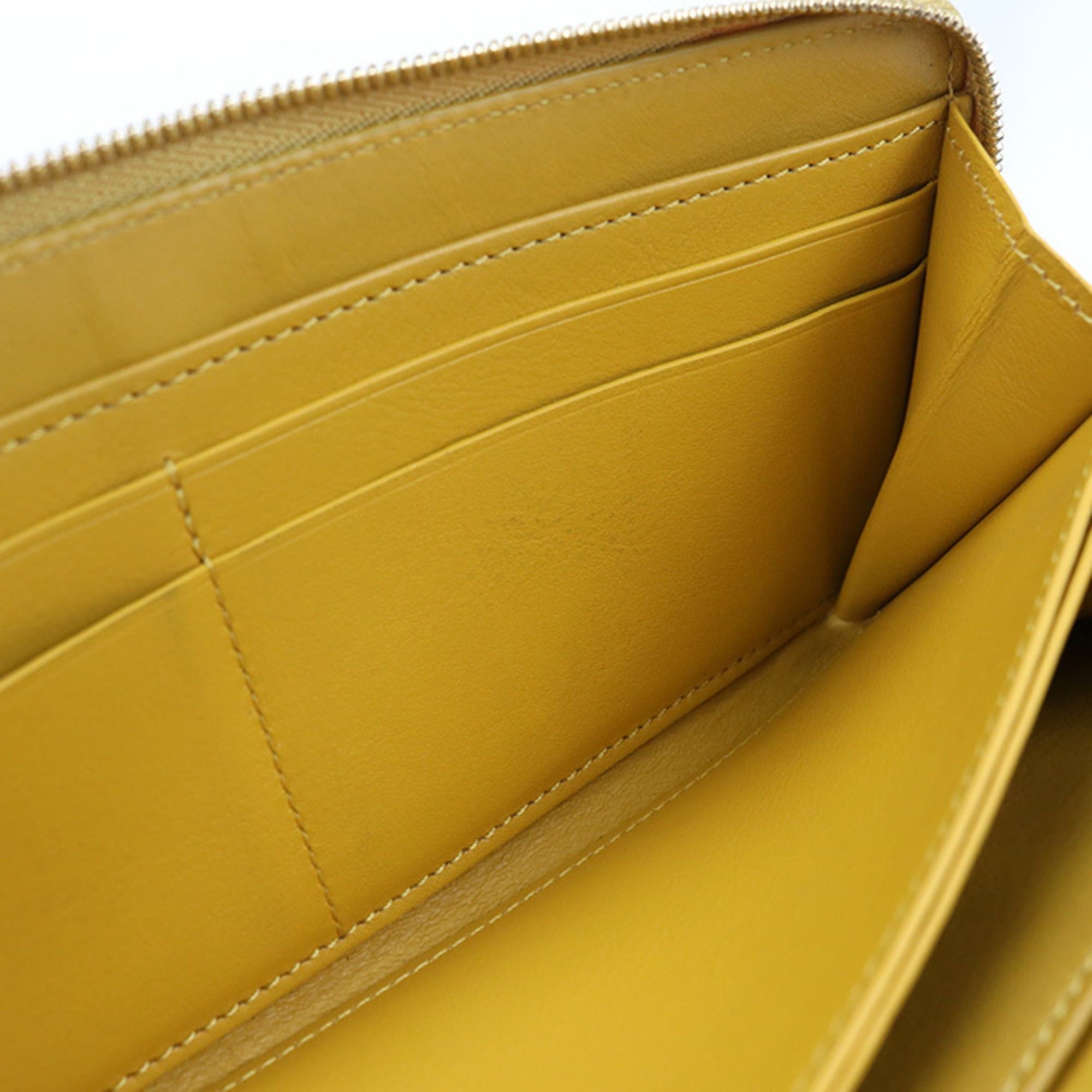 Loewe LOEWE women's zip-around long wallet with round zipper and knot design, yellow. Size ONE SIZE - 4 Thumbnail