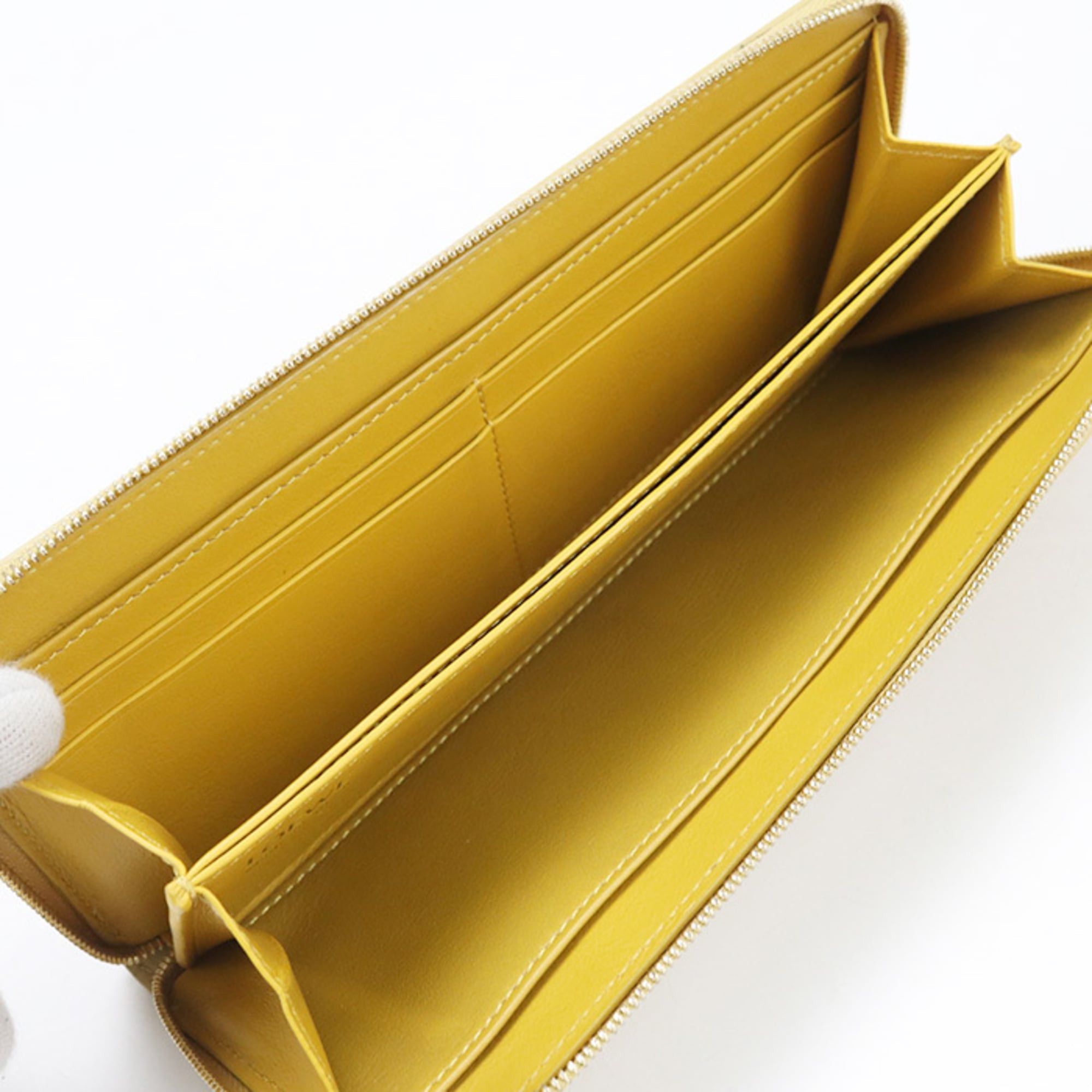 Loewe LOEWE women's zip-around long wallet with round zipper and knot design, yellow. Size ONE SIZE - 3 Thumbnail