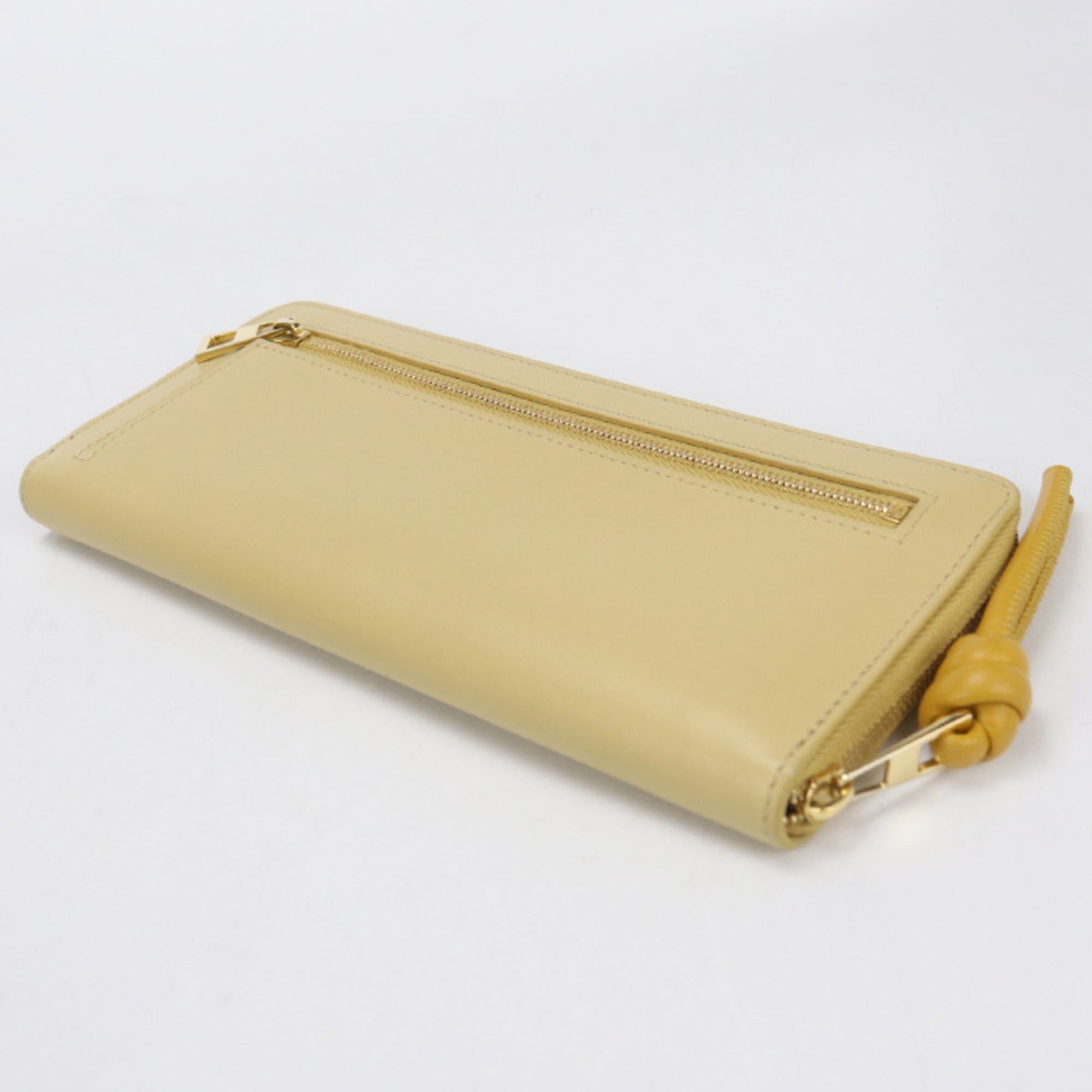 Loewe LOEWE women's zip-around long wallet with round zipper and knot design, yellow. Size ONE SIZE - 2 Thumbnail