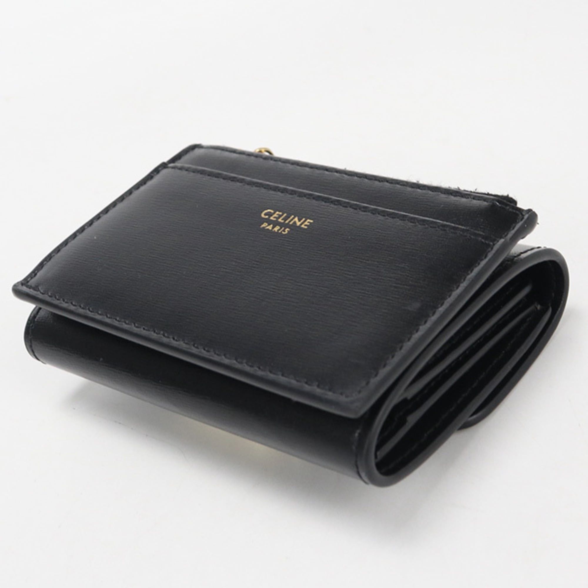 Celine Celine Tri-fold Wallet 10I653DPV.38NO Compact Triomphe Women's Black Size ONE SIZE - 2 Thumbnail