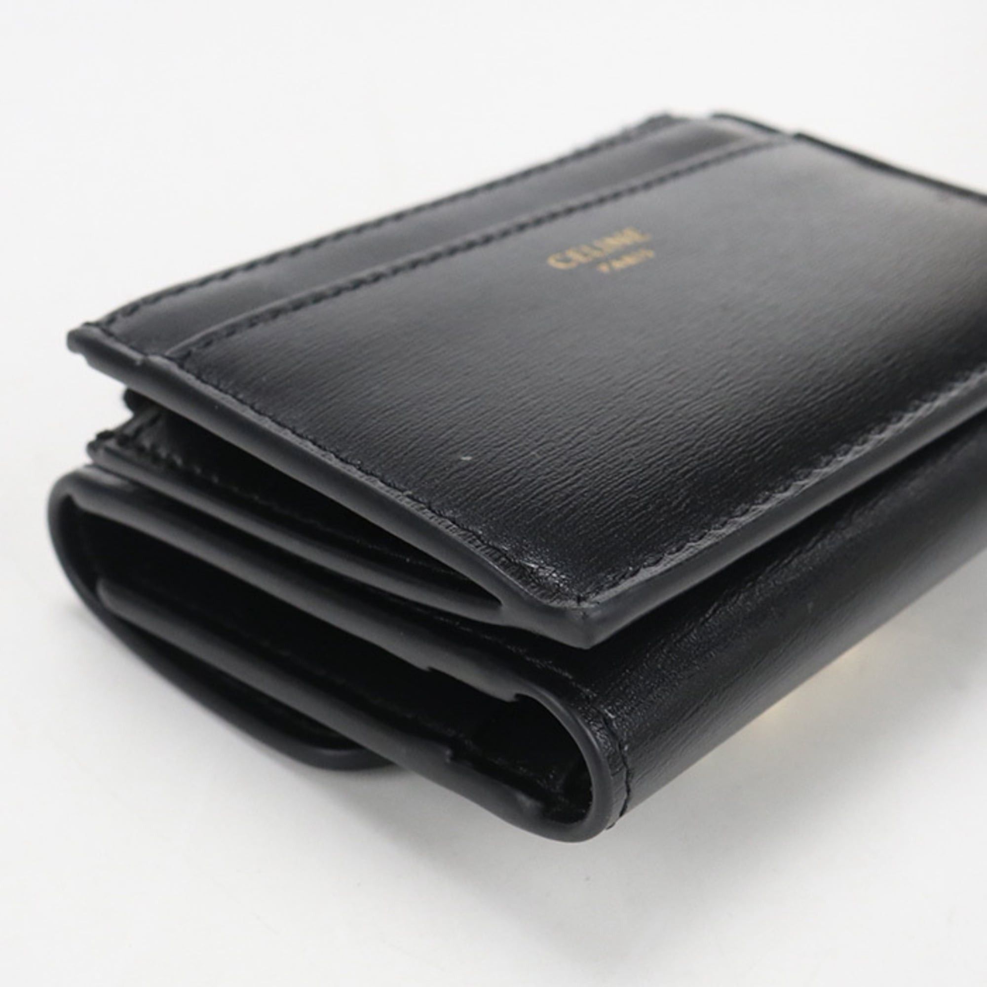 Celine Celine Tri-fold Wallet 10I653DPV.38NO Compact Triomphe Women's Black Size ONE SIZE - 6 Thumbnail