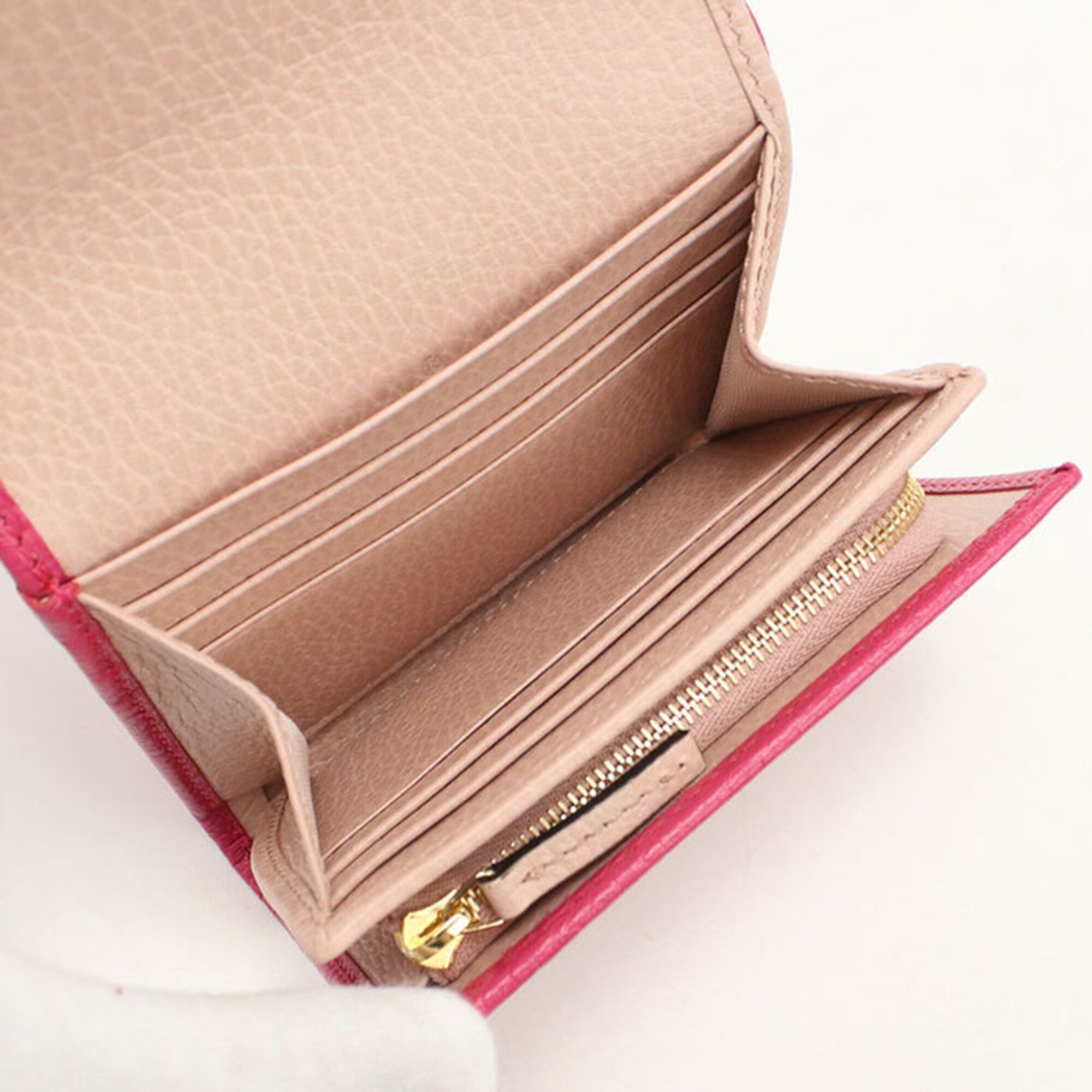 Gucci GUCCI Bi-fold Wallet 598587 Medium Double Knot Women's Pink Size ONE SIZE - 4 Thumbnail