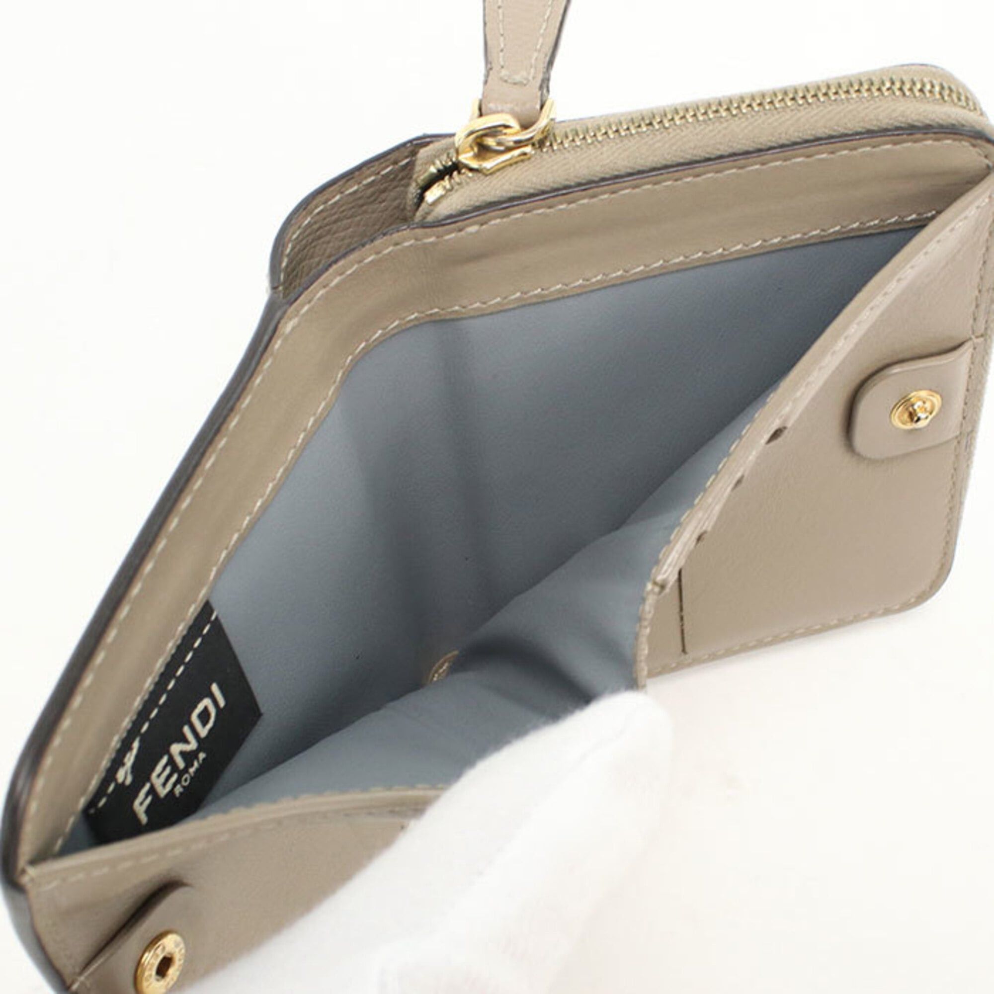 Fendi FENDI Bi-fold Wallet 8M0407 F is Fendi Women's Beige Size ONE SIZE - 4 Thumbnail