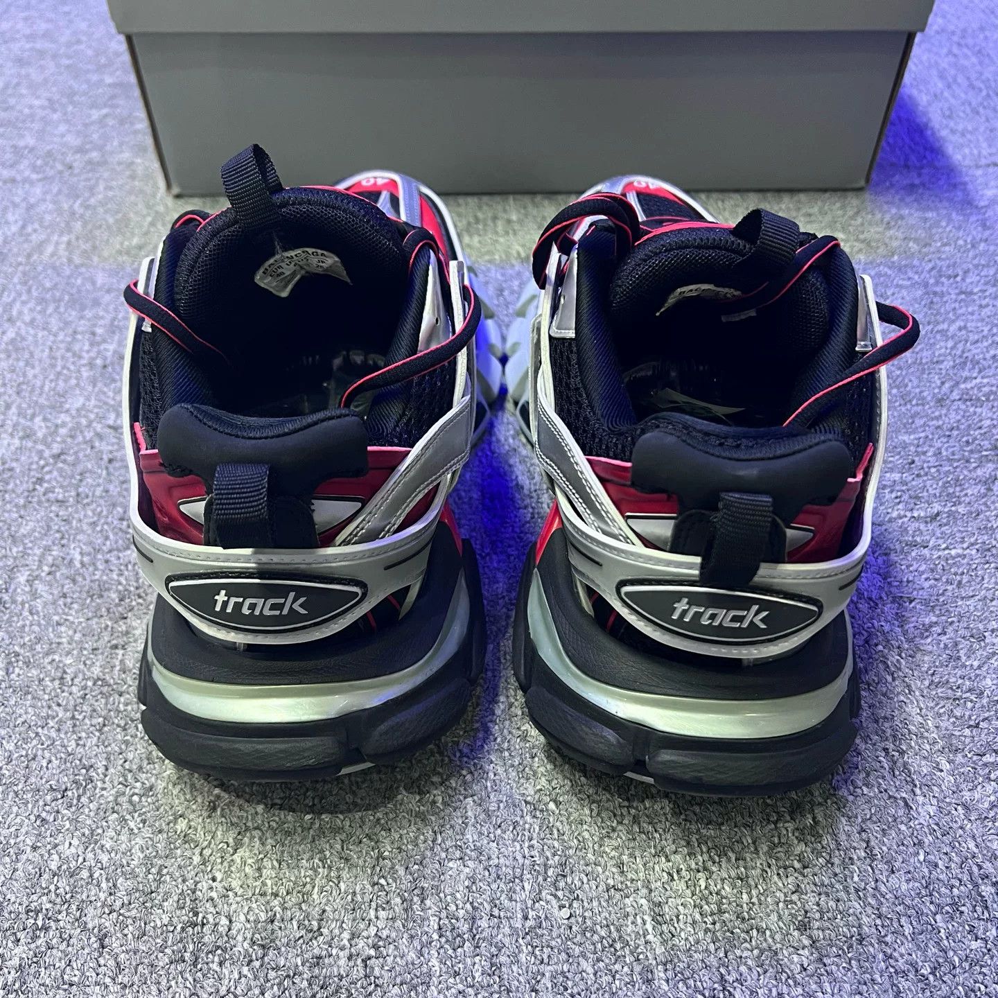 Balenciaga Balenciaga Silver & Red Track Sneakers EU 40 Size US 7 / EU 40 - 5 Thumbnail