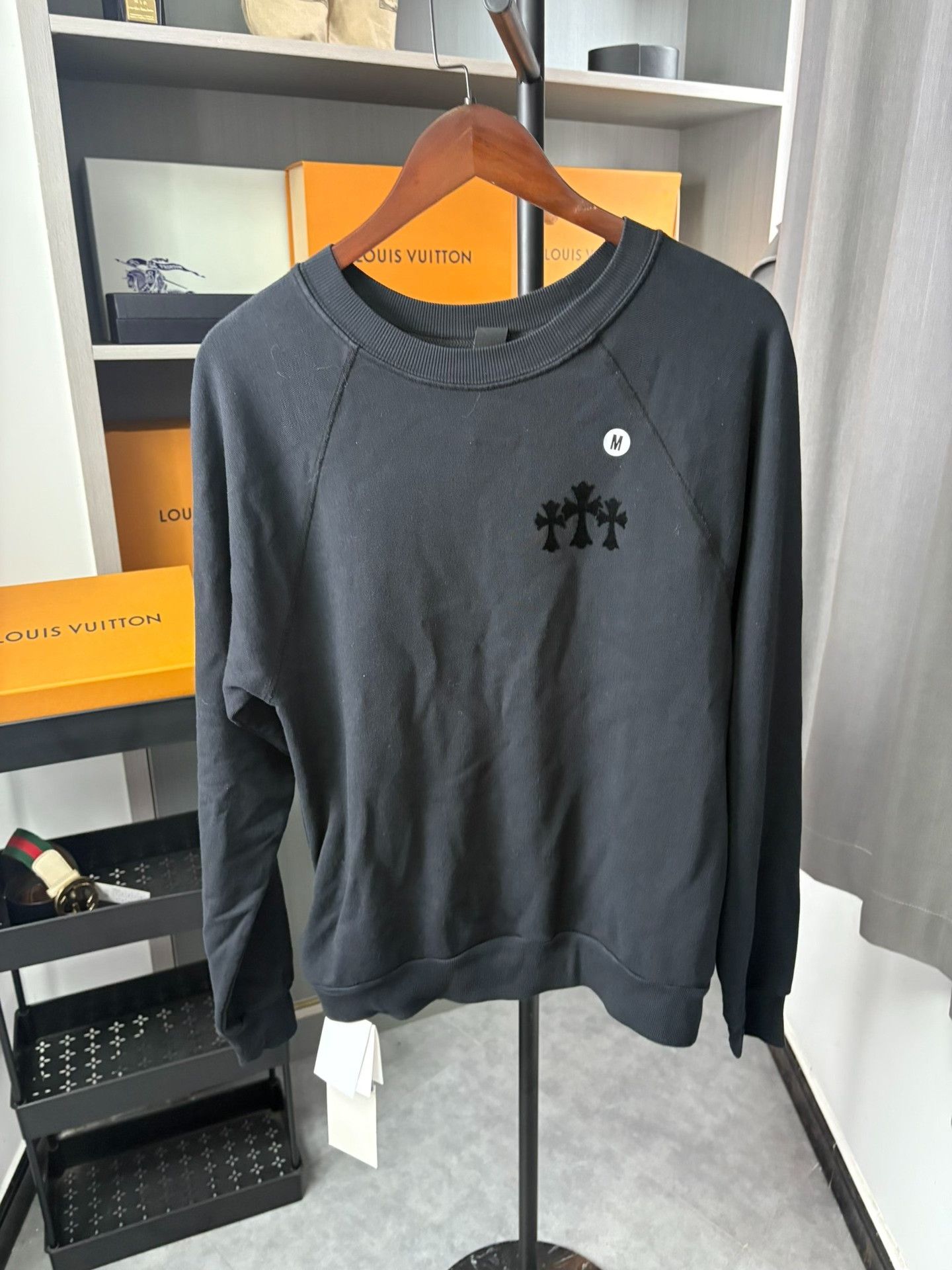 Chrome Hearts Chrome Hearts Flocked Cross Sweatshirt Size M Size US M / EU 48-50 / 2 - 2 Thumbnail