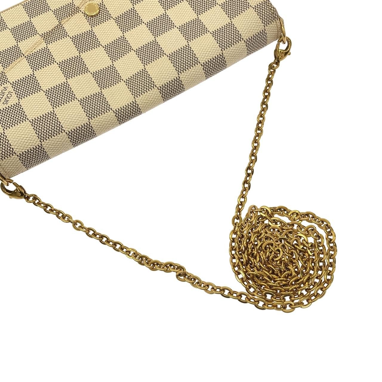 Louis Vuitton Louis Vuitton Louis Vuitton Pochette Felicie Damier Azur shoulder bag Textile Shoulder Bag N63106 DUTY FREE for USA Size ONE SIZE - 4 Thumbnail