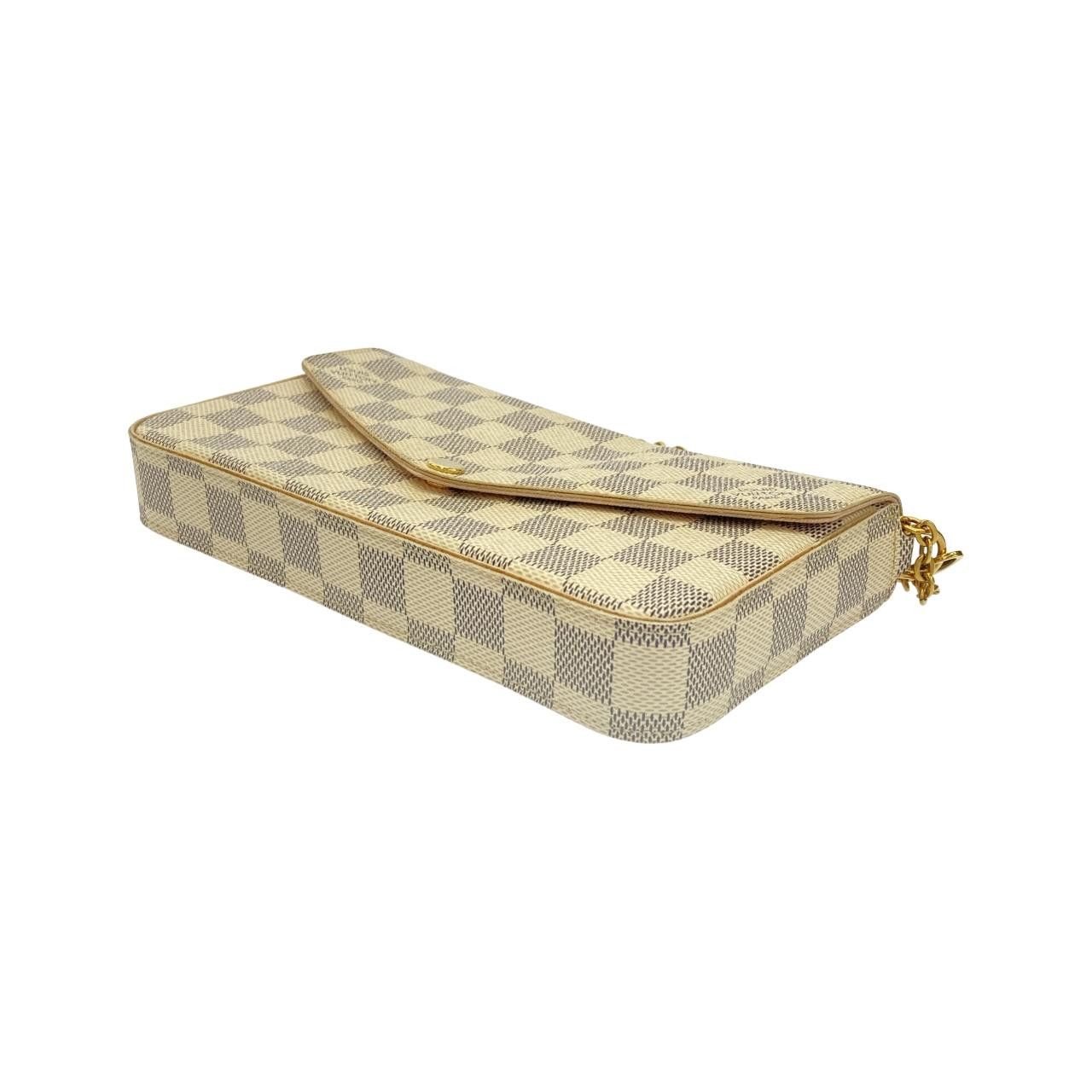 Louis Vuitton Louis Vuitton Louis Vuitton Pochette Felicie Damier Azur shoulder bag Textile Shoulder Bag N63106 DUTY FREE for USA Size ONE SIZE - 3 Thumbnail