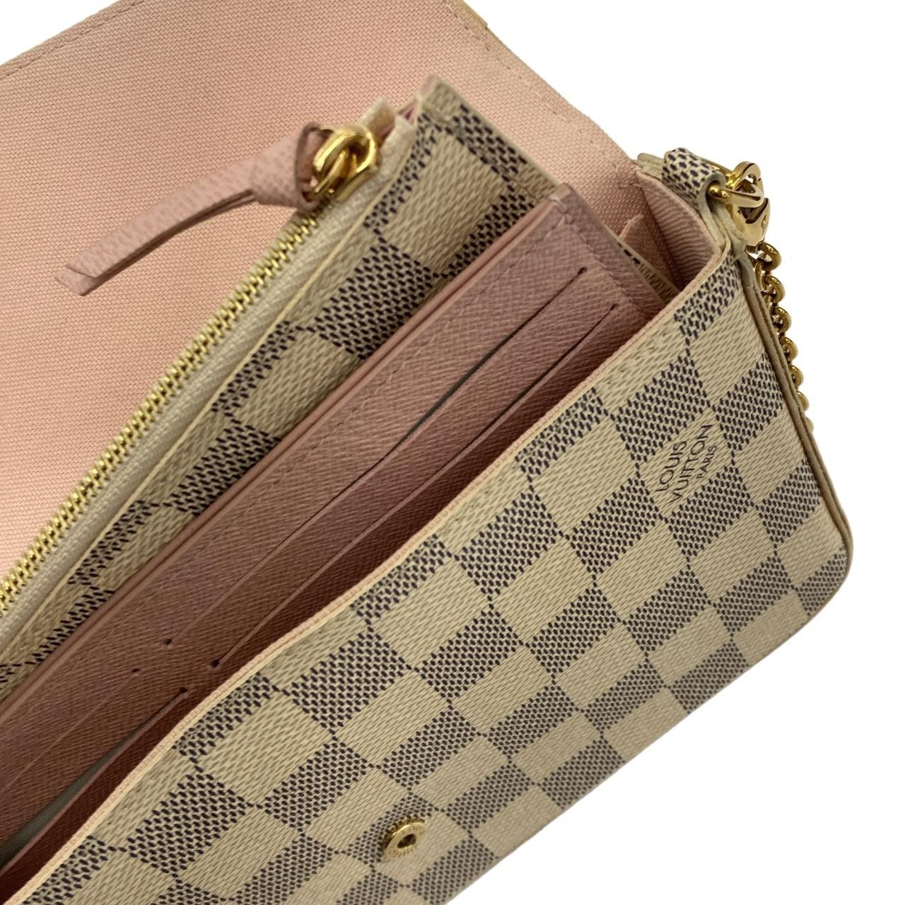 Louis Vuitton Louis Vuitton Louis Vuitton Pochette Felicie Damier Azur shoulder bag Textile Shoulder Bag N63106 DUTY FREE for USA Size ONE SIZE - 6 Thumbnail