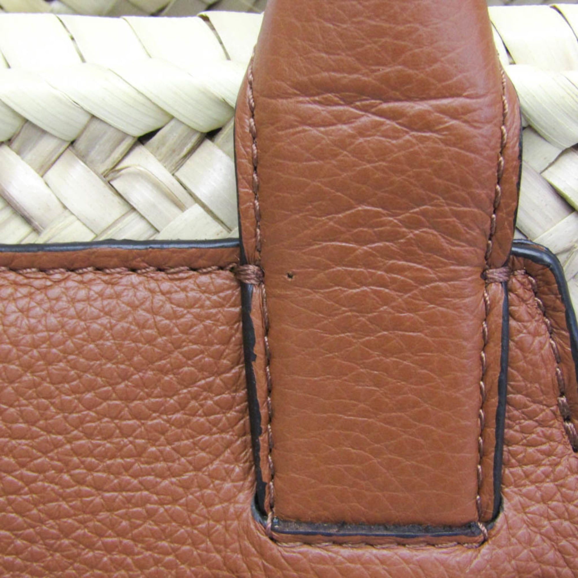 Chloe Chloé Marcie Basket Bag CHC20US828C97 Women's Raffia,Leather Handbag,Tote Bag Brown Size ONE SIZE - 12 Thumbnail