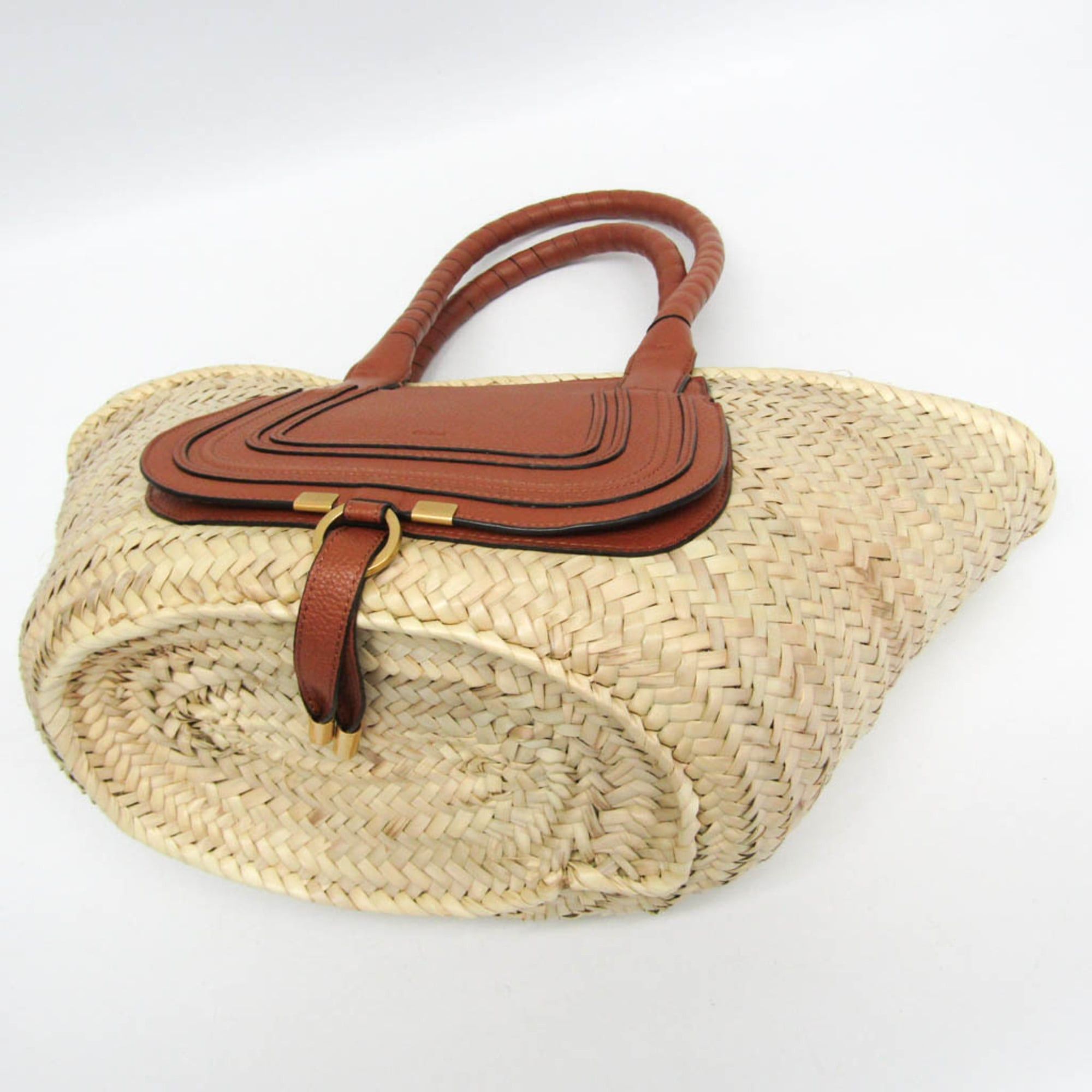 Chloe Chloé Marcie Basket Bag CHC20US828C97 Women's Raffia,Leather Handbag,Tote Bag Brown Size ONE SIZE - 7 Thumbnail
