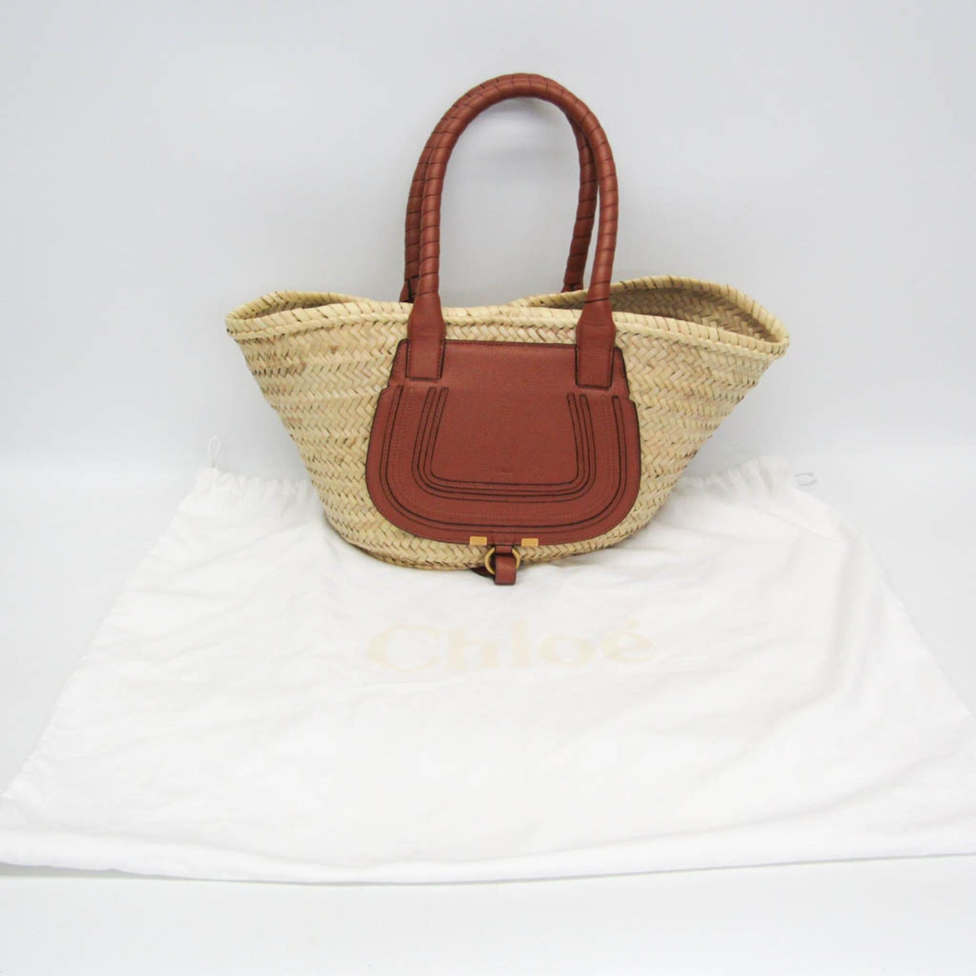 Chloe Chloé Marcie Basket Bag CHC20US828C97 Women's Raffia,Leather Handbag,Tote Bag Brown Size ONE SIZE - 2 Thumbnail