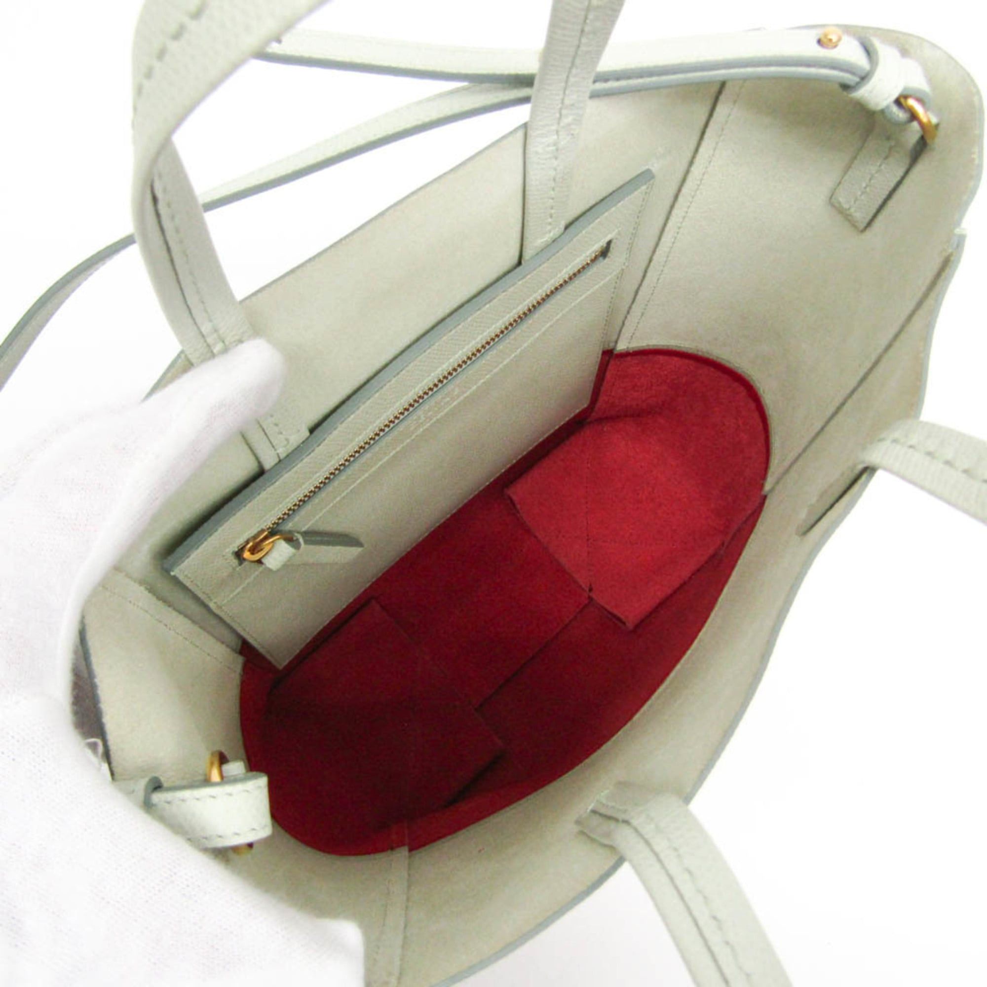 Celine Celine Cabas SMALL VERTICAL 176163 Women's Leather Shoulder Bag,Tote Bag Light Green,Red Color Size ONE SIZE - 4 Thumbnail