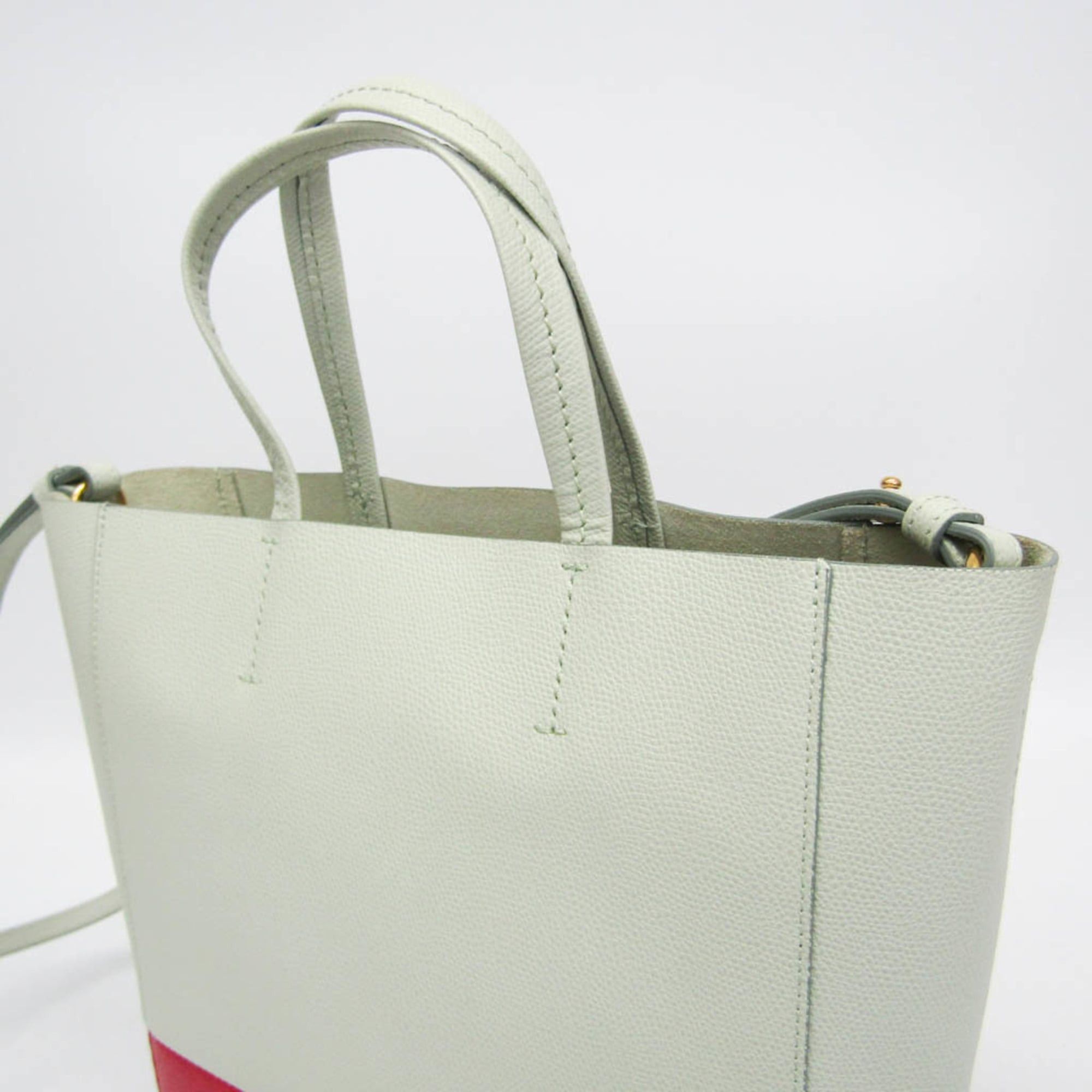 Celine Celine Cabas SMALL VERTICAL 176163 Women's Leather Shoulder Bag,Tote Bag Light Green,Red Color Size ONE SIZE - 8 Thumbnail