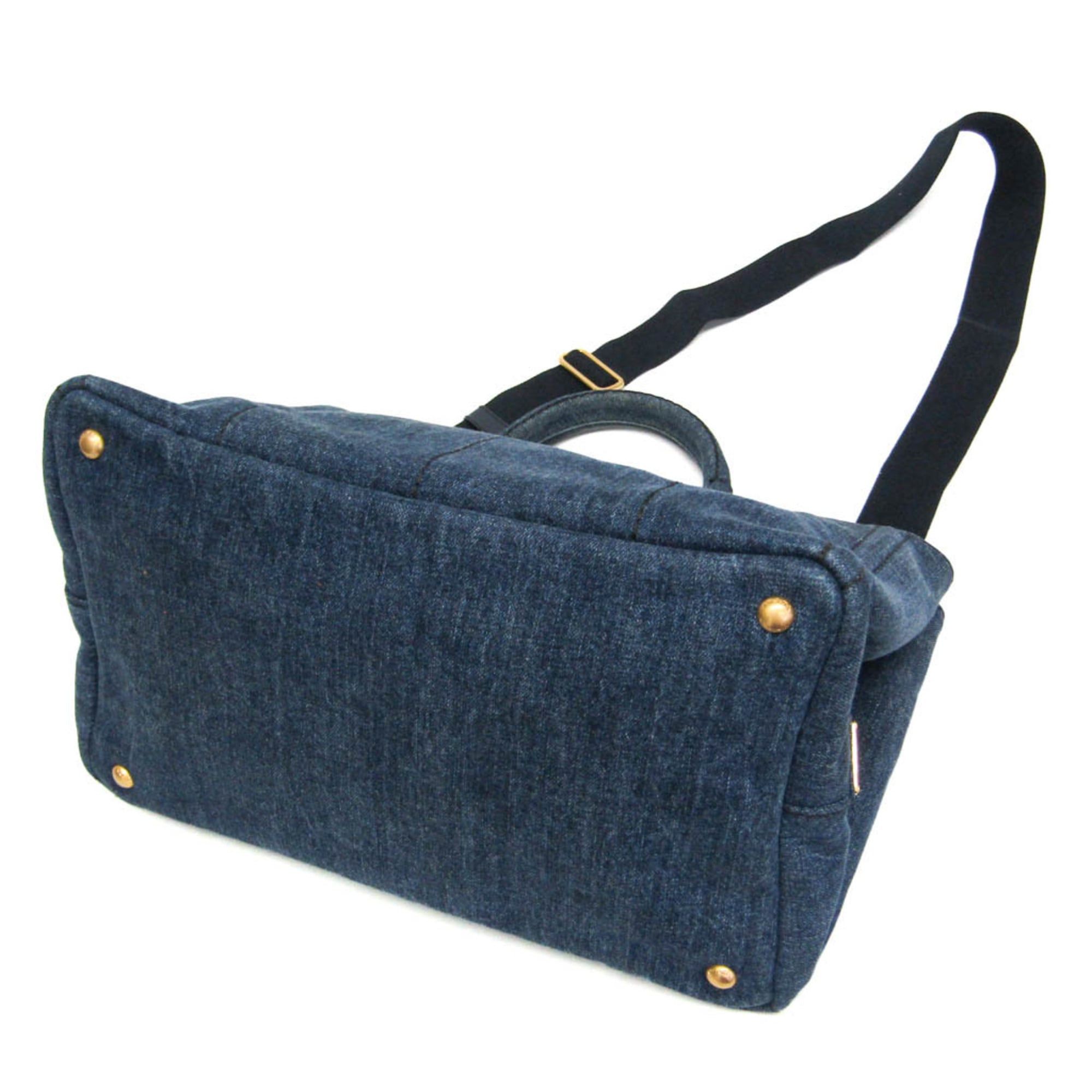 Prada Prada Canapa 1BG642 Women's Denim Handbag,Shoulder Bag Blue Size ONE SIZE - 2 Thumbnail
