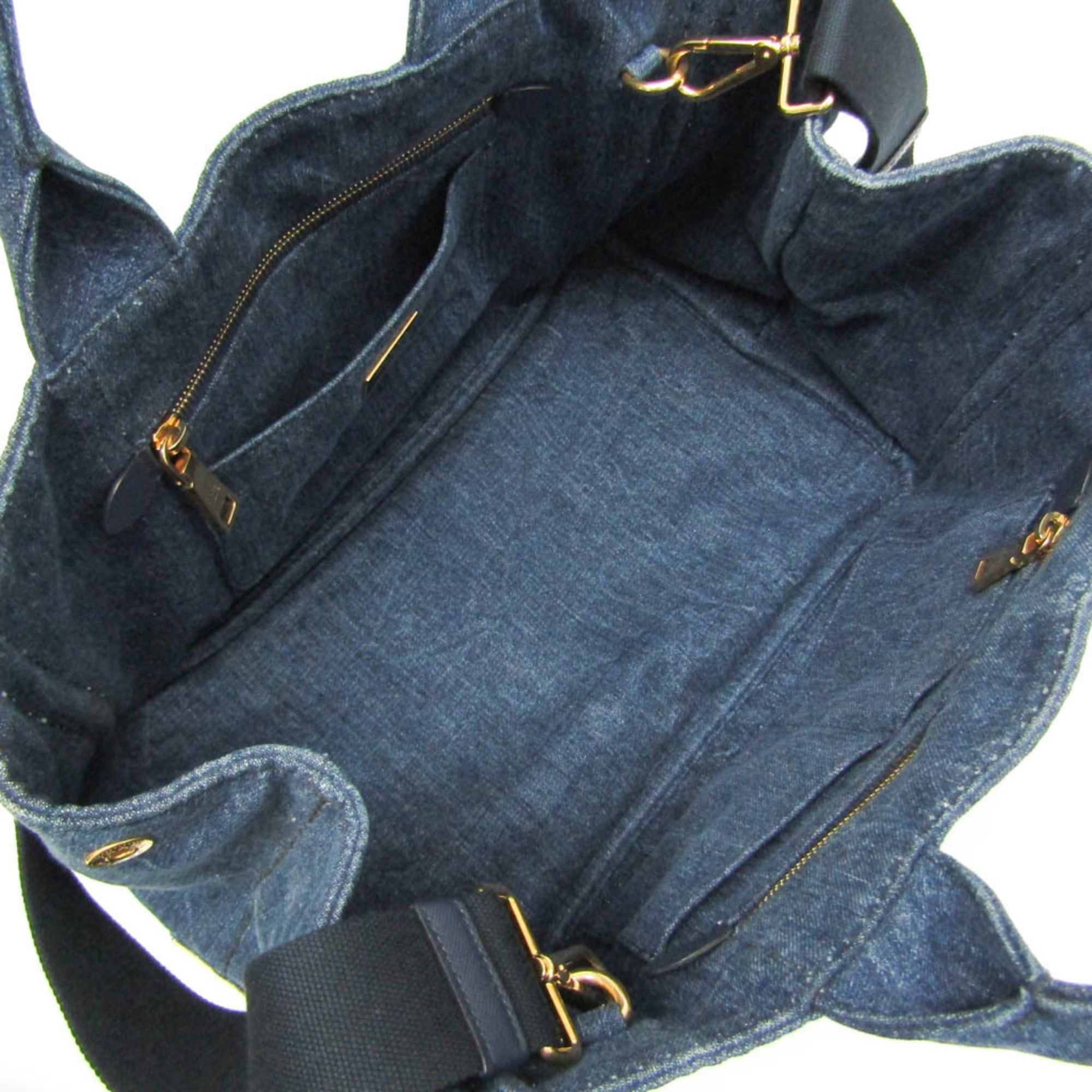 Prada Prada Canapa 1BG642 Women's Denim Handbag,Shoulder Bag Blue Size ONE SIZE - 3 Thumbnail