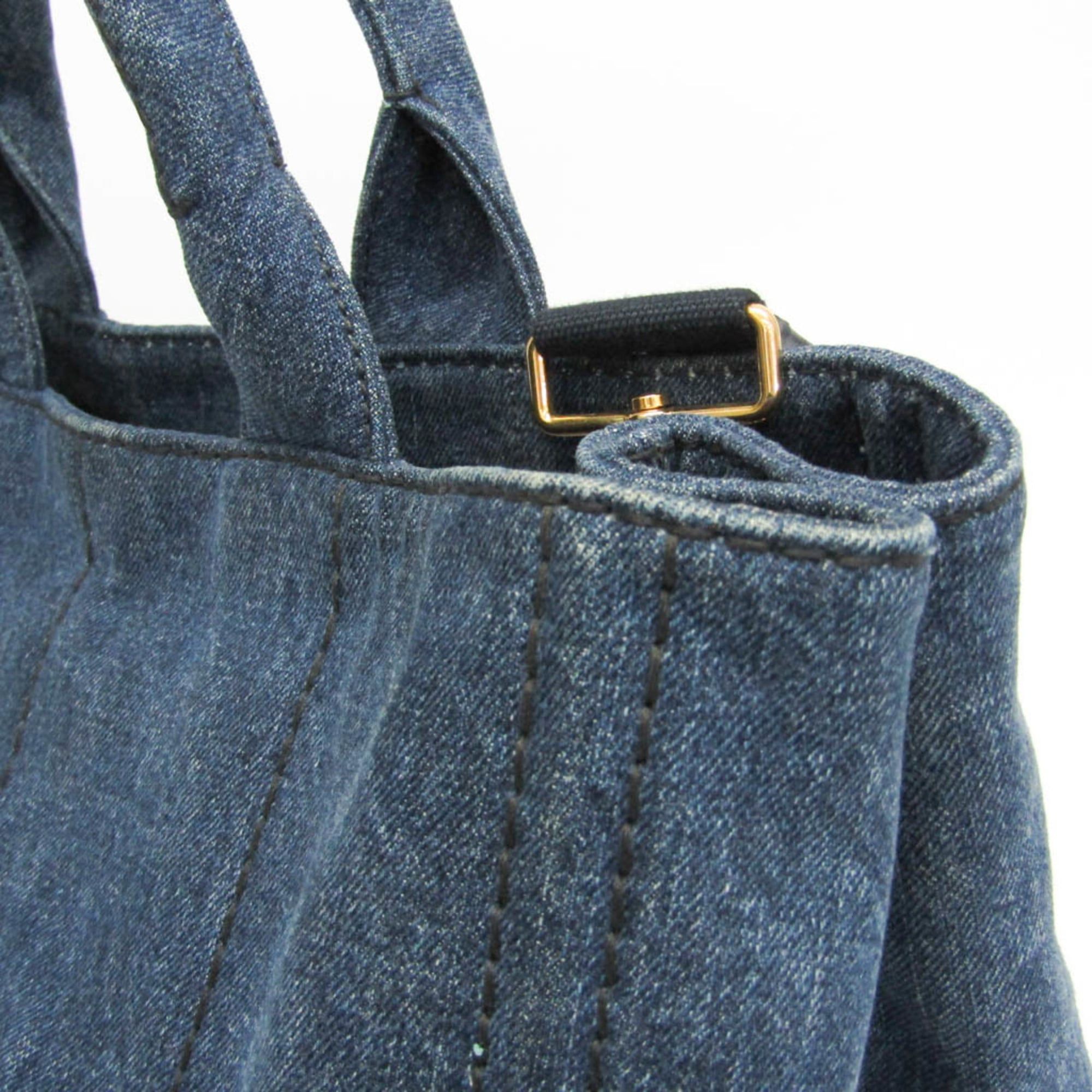 Prada Prada Canapa 1BG642 Women's Denim Handbag,Shoulder Bag Blue Size ONE SIZE - 6 Thumbnail