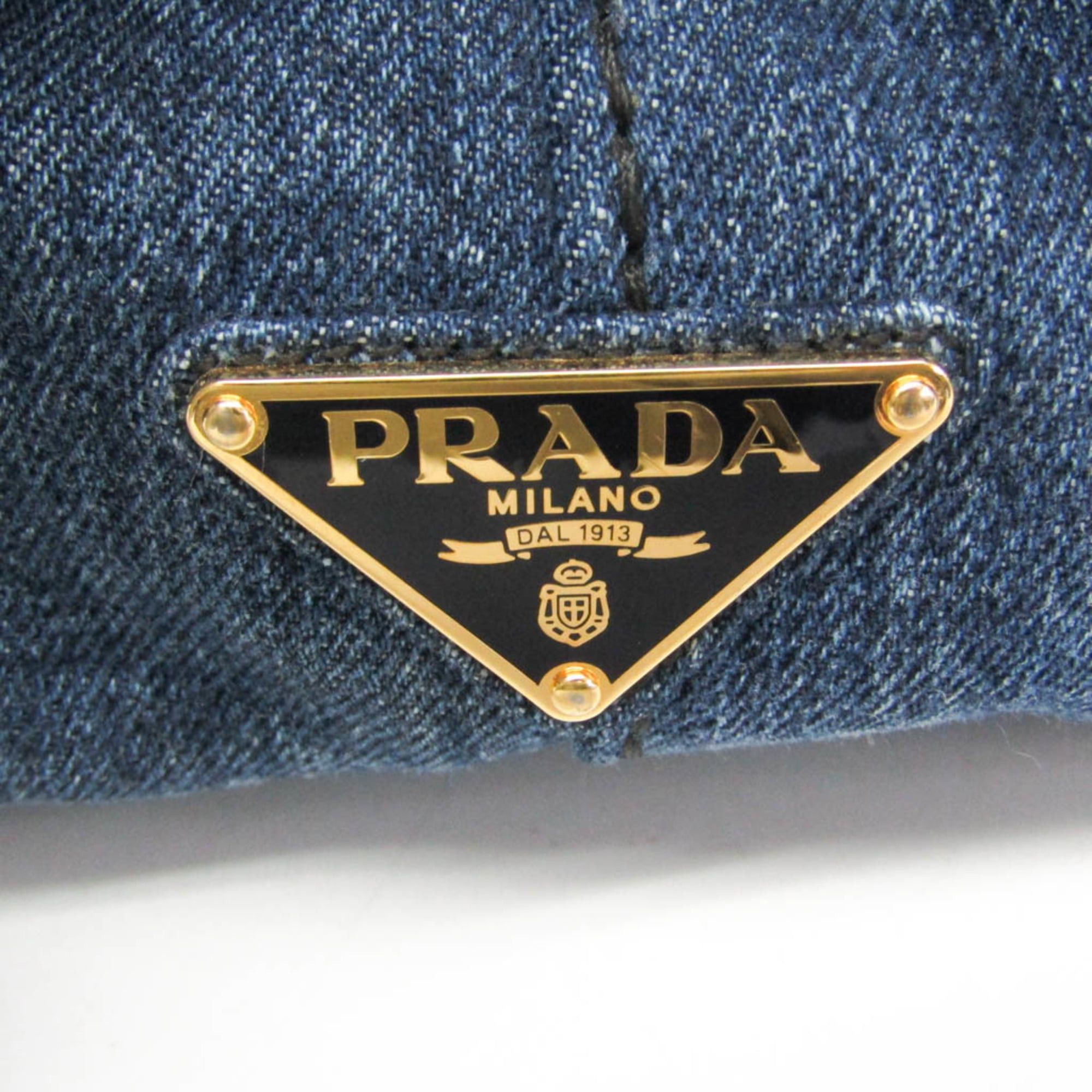 Prada Prada Canapa 1BG642 Women's Denim Handbag,Shoulder Bag Blue Size ONE SIZE - 10 Thumbnail