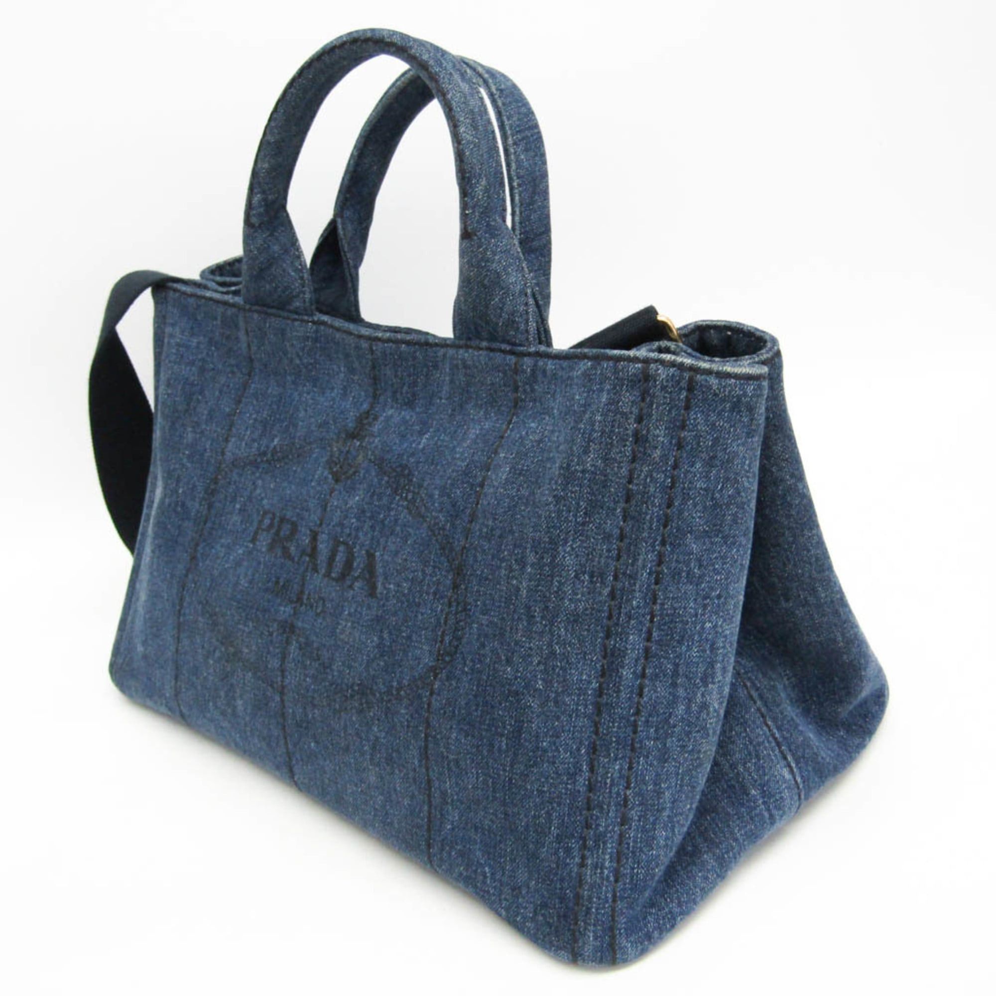 Prada Prada Canapa 1BG642 Women's Denim Handbag,Shoulder Bag Blue Size ONE SIZE - 7 Thumbnail