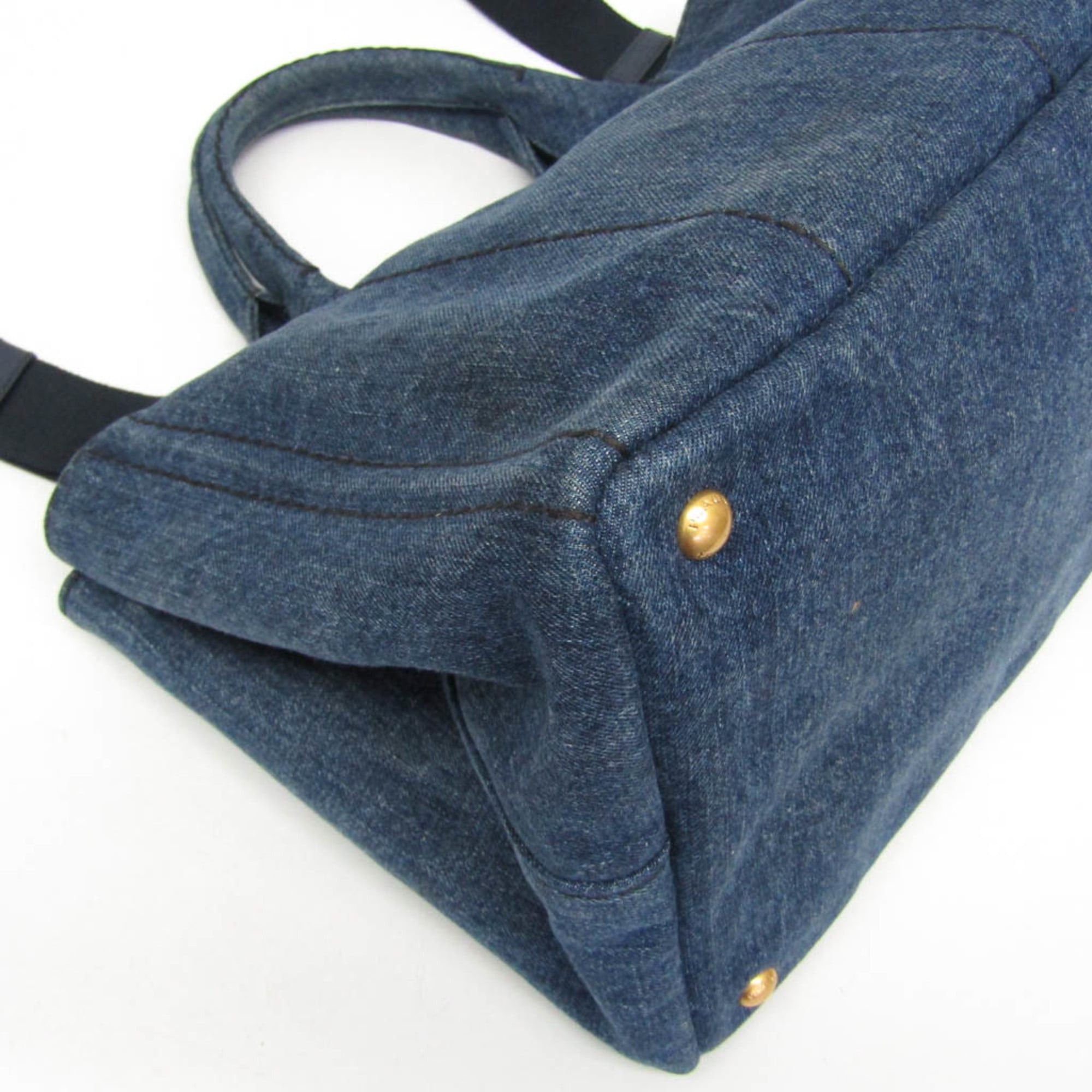 Prada Prada Canapa 1BG642 Women's Denim Handbag,Shoulder Bag Blue Size ONE SIZE - 4 Thumbnail
