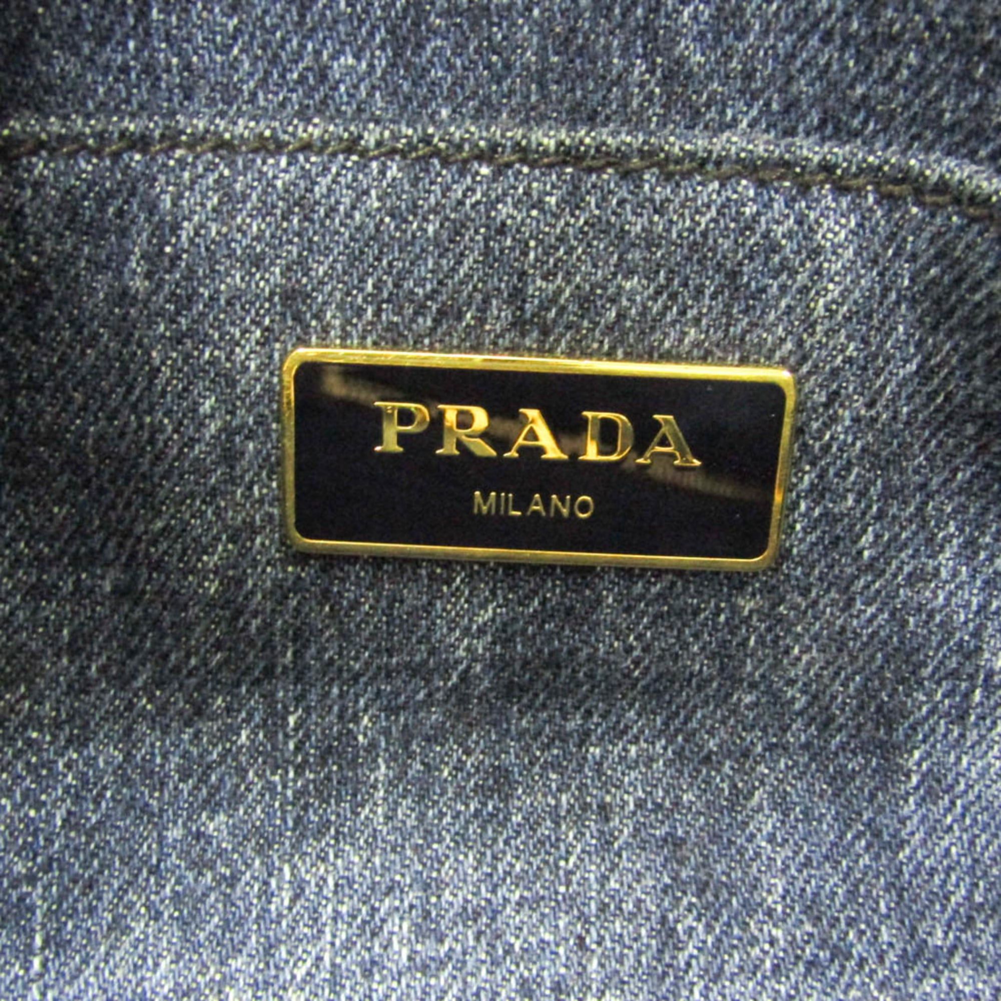Prada Prada Canapa 1BG642 Women's Denim Handbag,Shoulder Bag Blue Size ONE SIZE - 12 Thumbnail