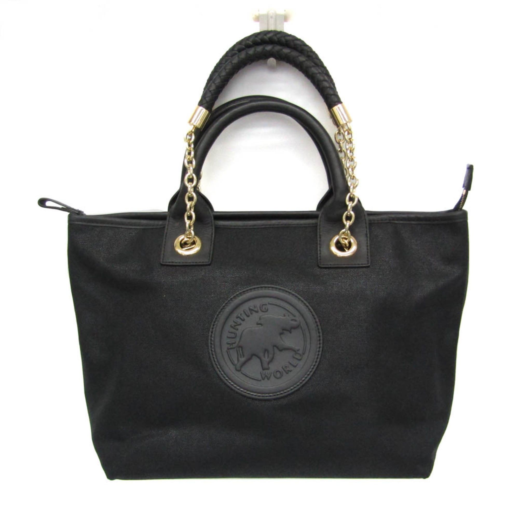 Other Hunting World Double Handle Women's Canvas,Leather Handbag,Tote Bag Black Size ONE SIZE - 2 Thumbnail