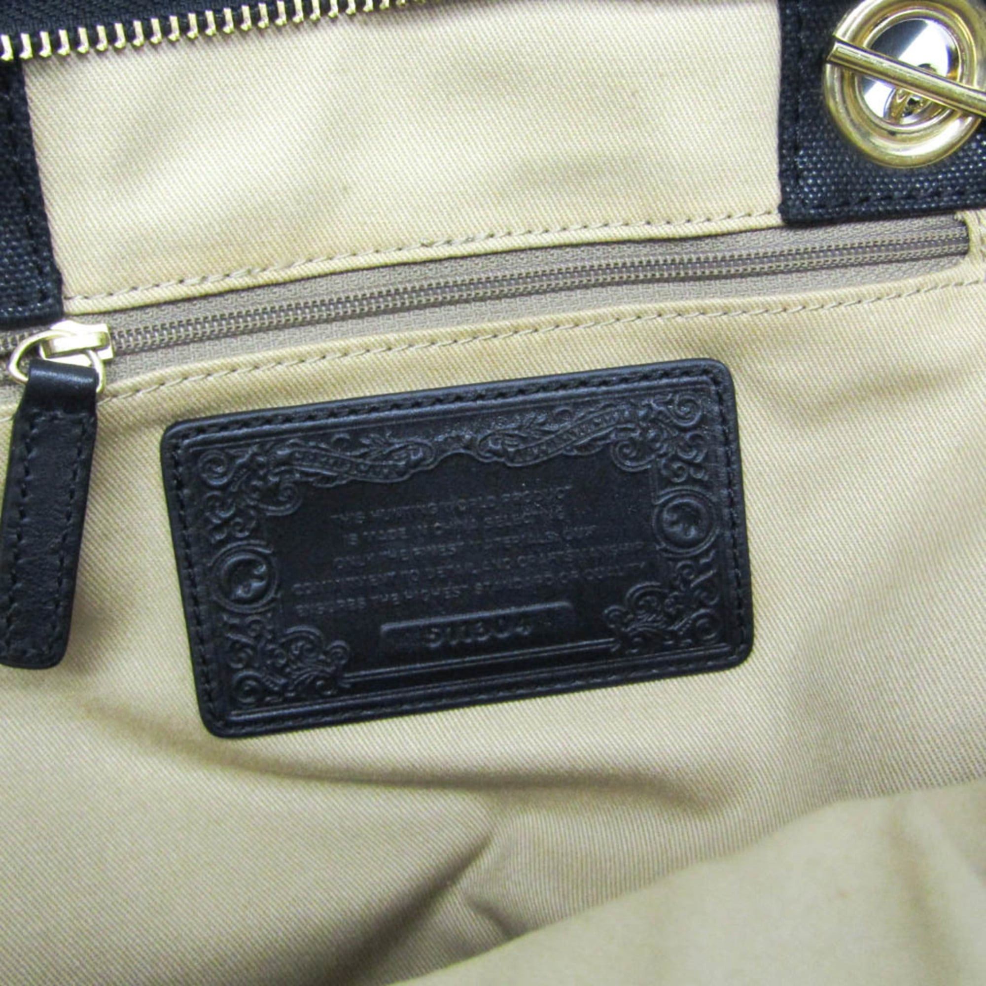 Other Hunting World Double Handle Women's Canvas,Leather Handbag,Tote Bag Black Size ONE SIZE - 15 Thumbnail