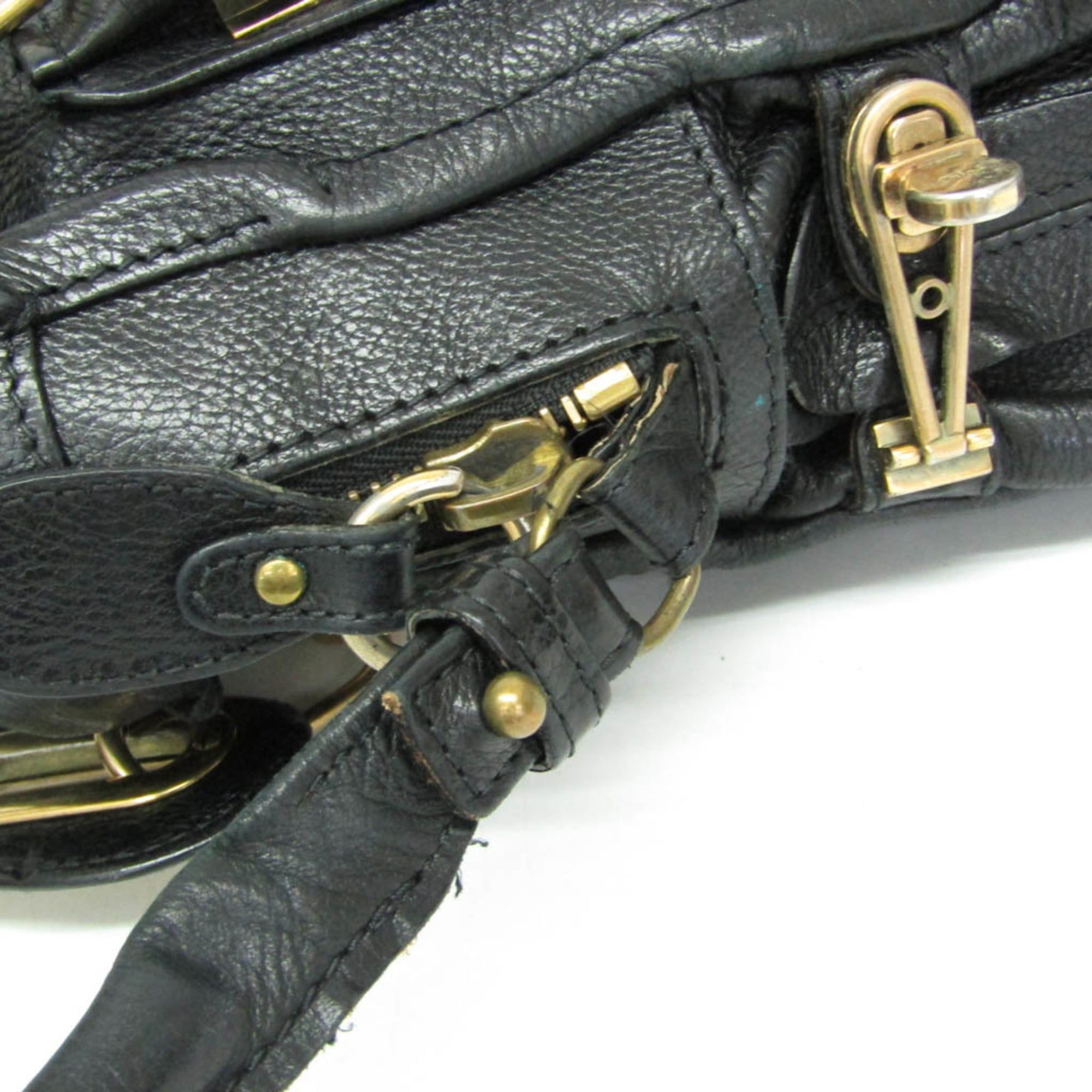 Chloe Chloé Paraty Large Women's Leather Handbag,Shoulder Bag Black Size ONE SIZE - 7 Thumbnail