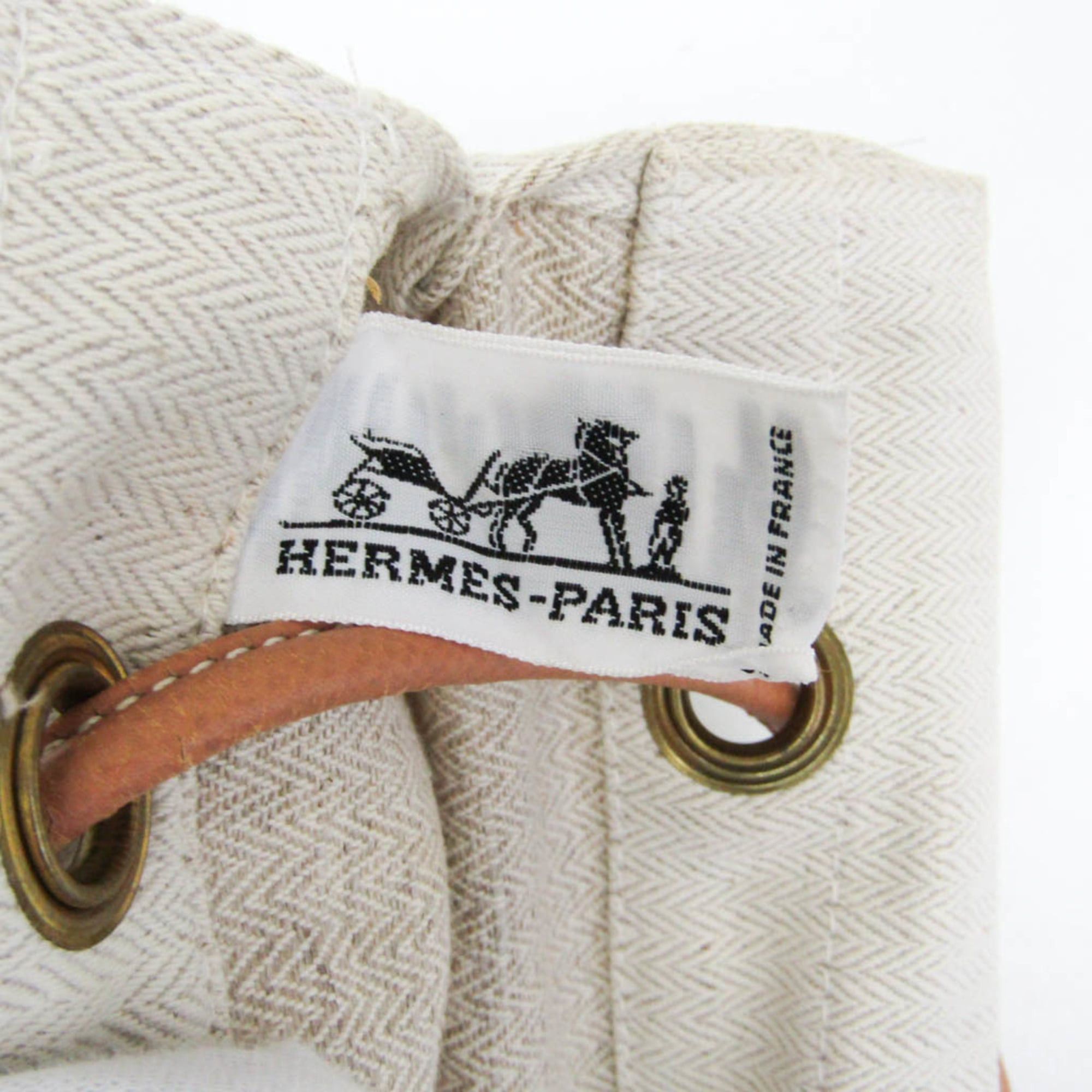 Hermes Hermes Aline GM Women's Cotton,Leather Shoulder Bag Brown,Off-white Size ONE SIZE - 16 Thumbnail