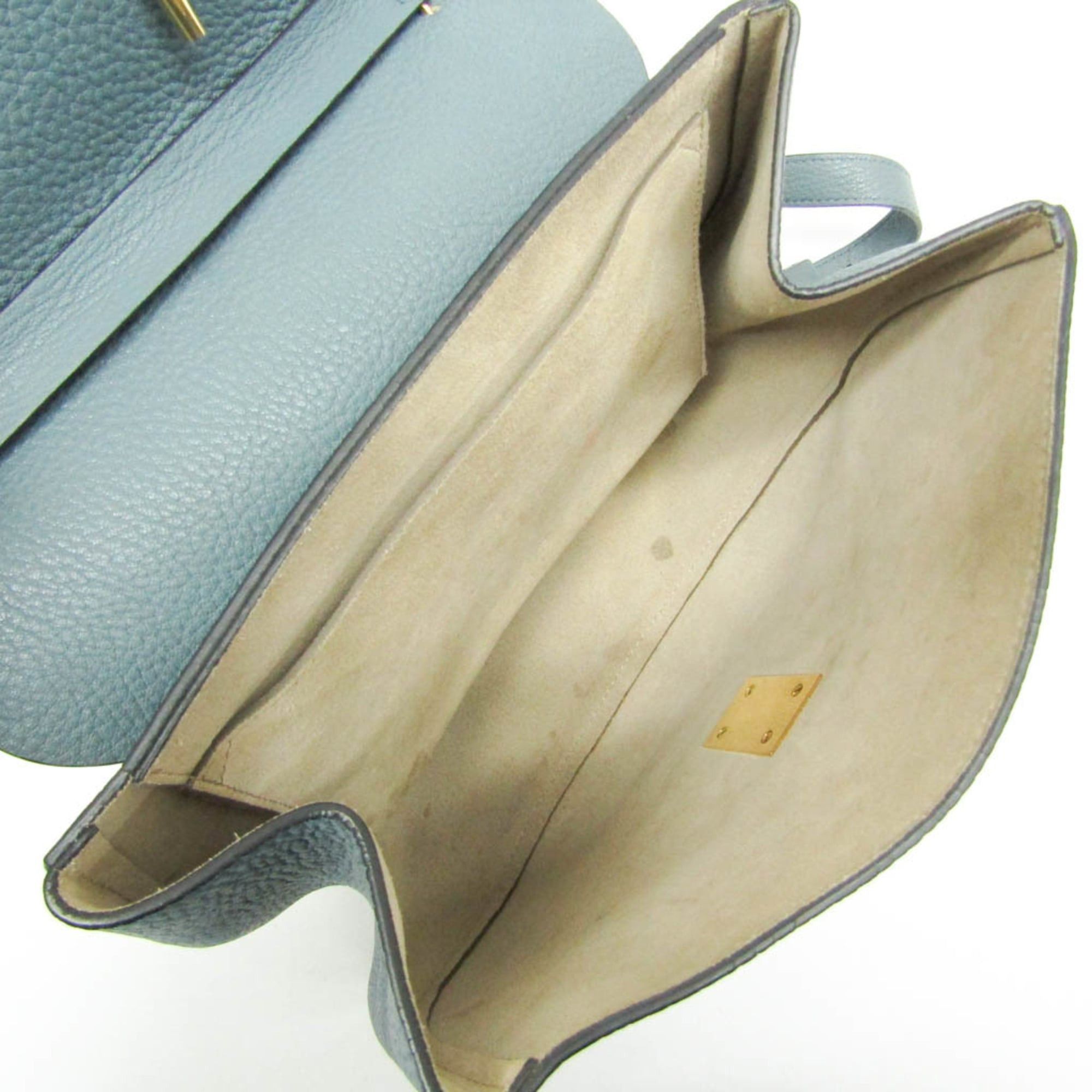Chloe Chloé Drew Women's Leather Shoulder Bag Light Blue Size ONE SIZE - 3 Thumbnail