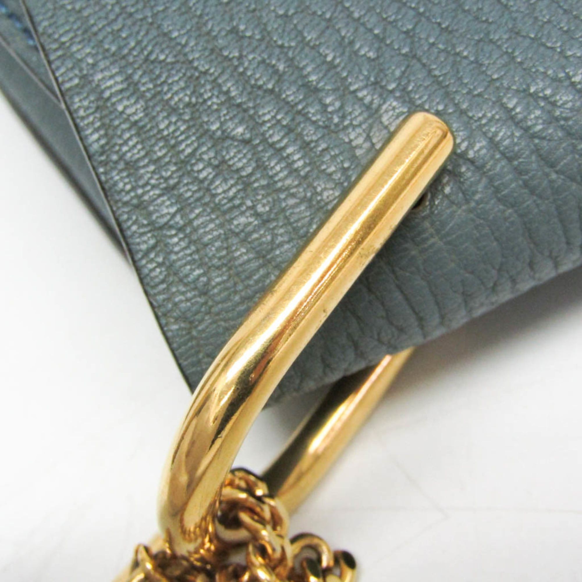 Chloe Chloé Drew Women's Leather Shoulder Bag Light Blue Size ONE SIZE - 11 Thumbnail