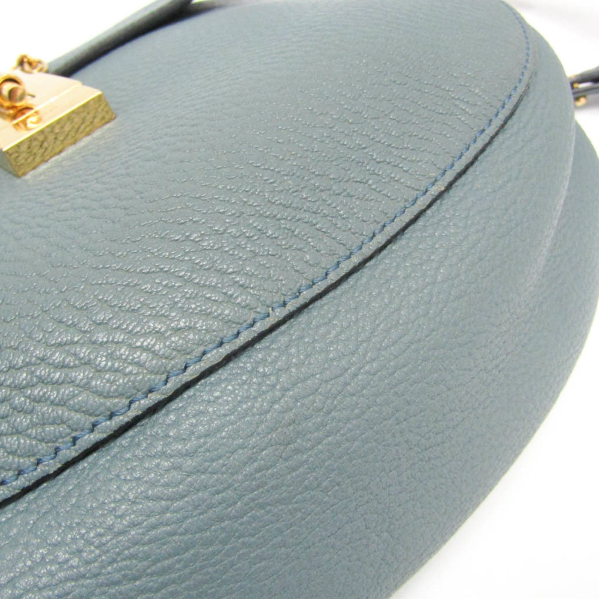 Chloe Chloé Drew Women's Leather Shoulder Bag Light Blue Size ONE SIZE - 6 Thumbnail