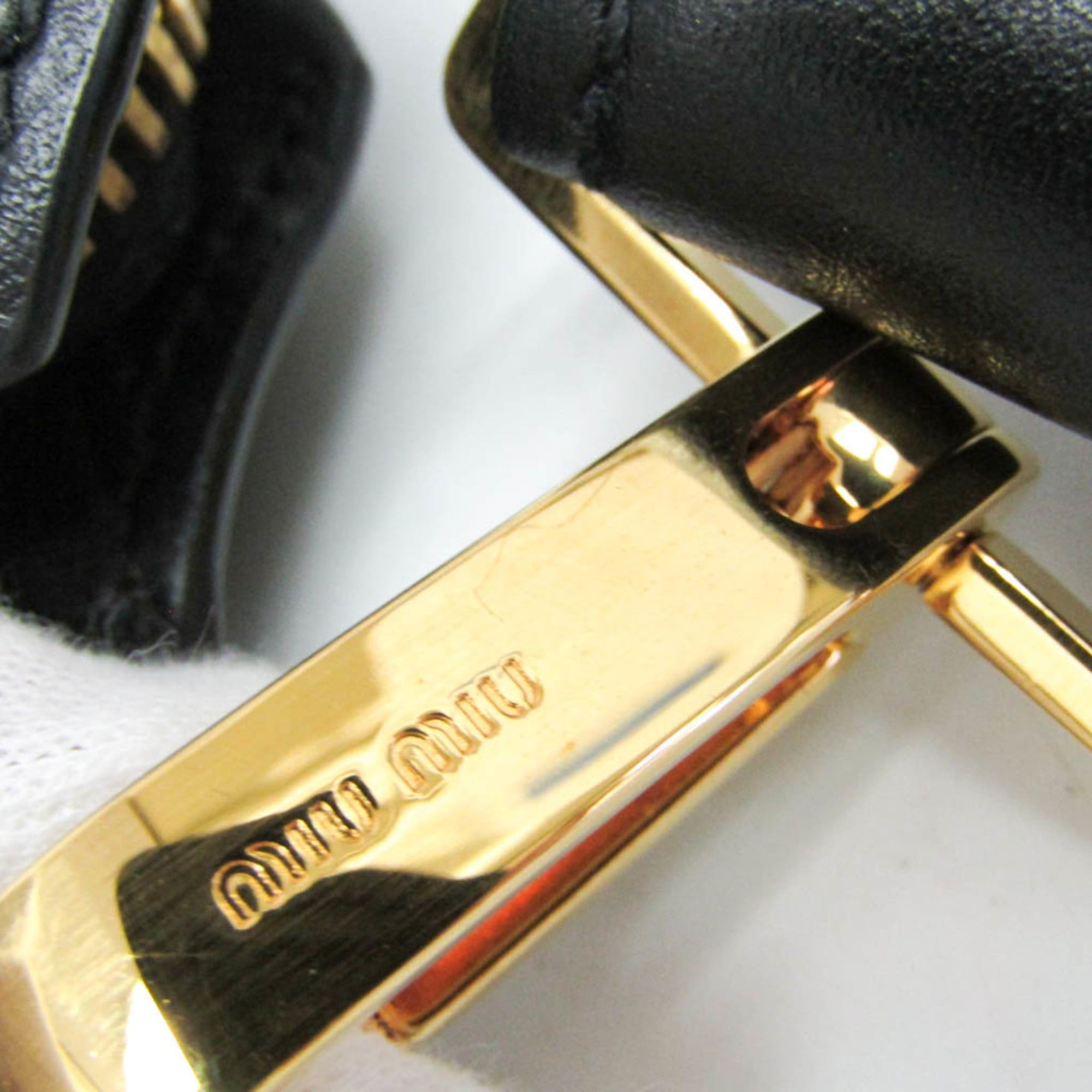 Miu Miu Miu Miu RR1917 Women's Leather Shoulder Bag Black Size ONE SIZE - 10 Thumbnail