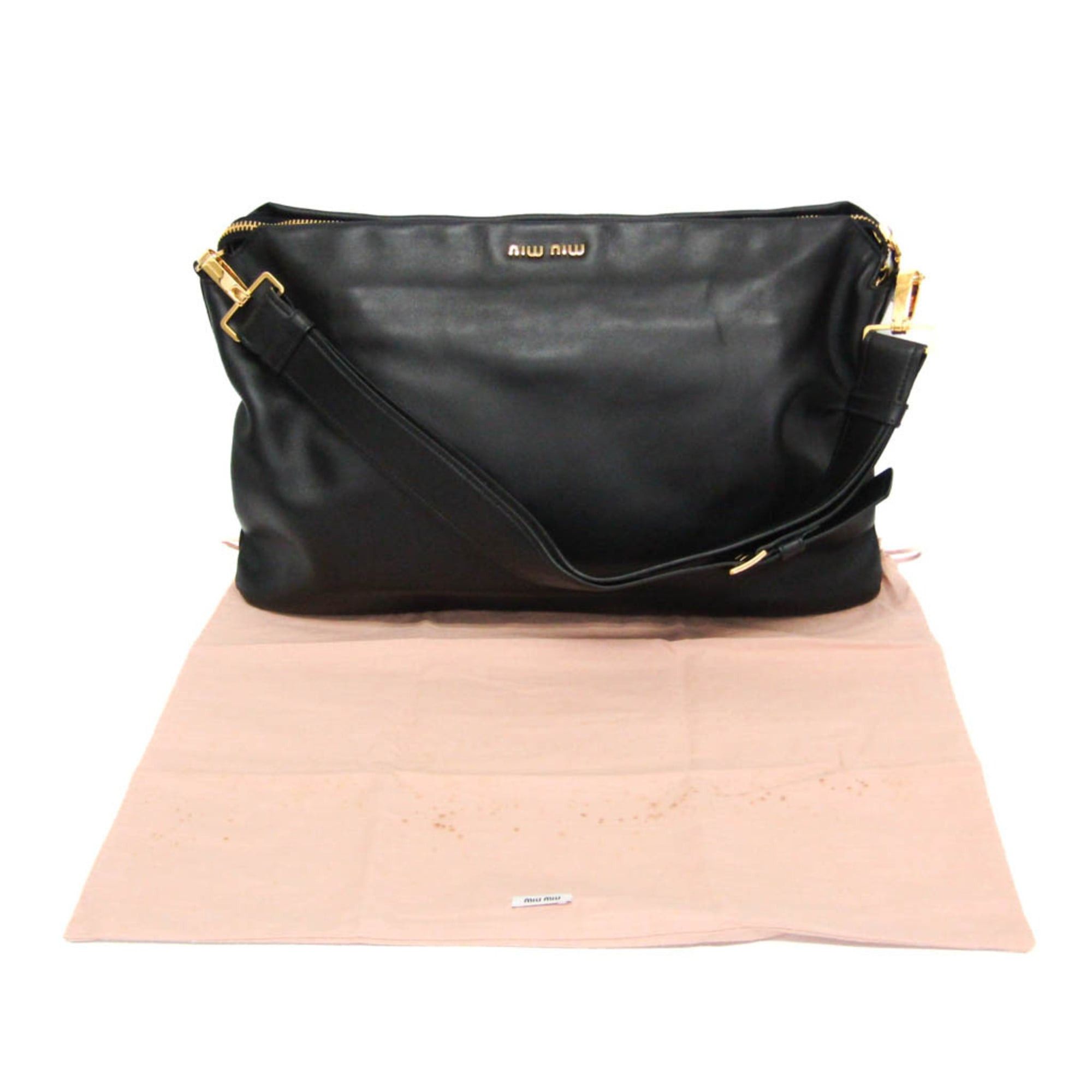 Miu Miu Miu Miu RR1917 Women's Leather Shoulder Bag Black Size ONE SIZE - 2 Thumbnail