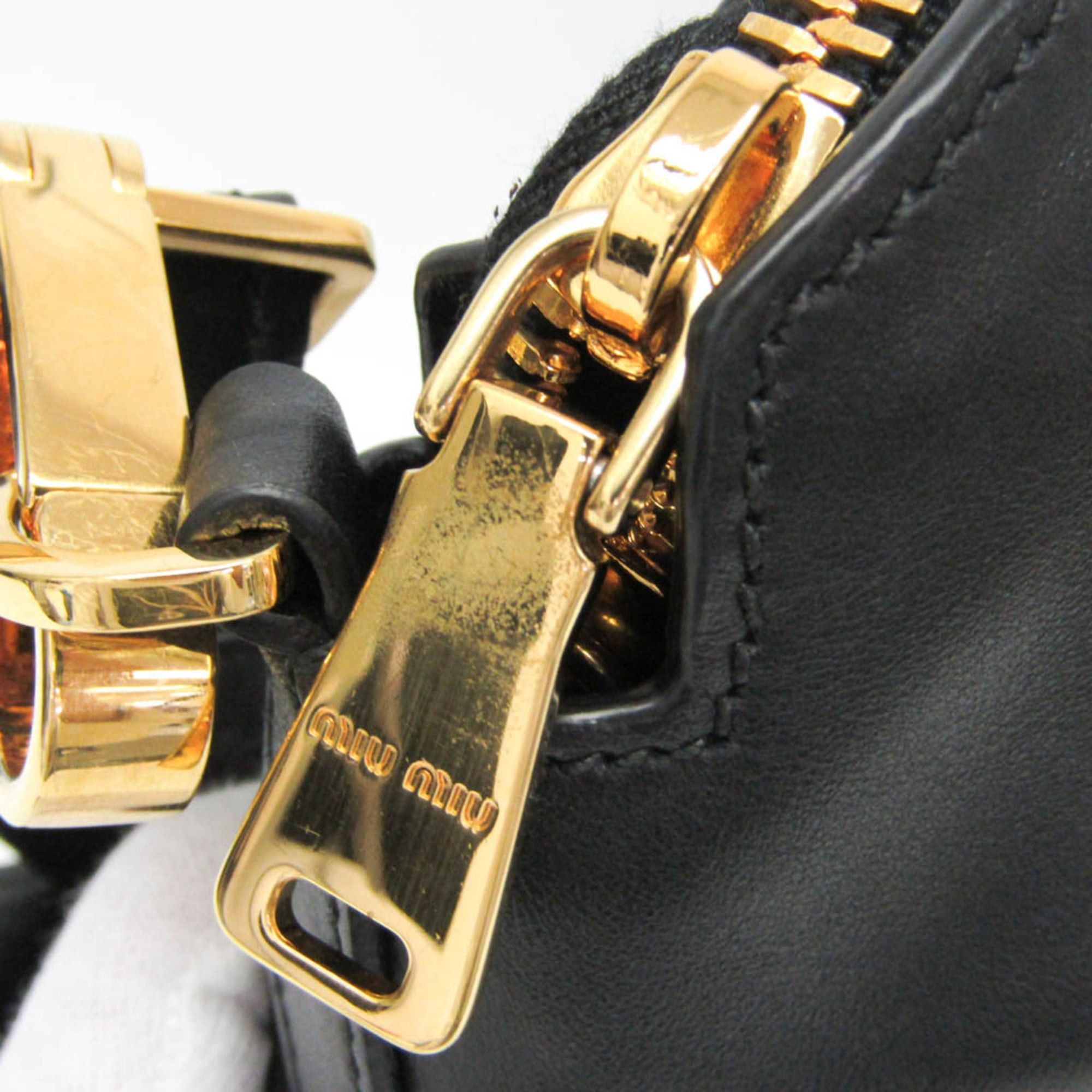 Miu Miu Miu Miu RR1917 Women's Leather Shoulder Bag Black Size ONE SIZE - 12 Thumbnail