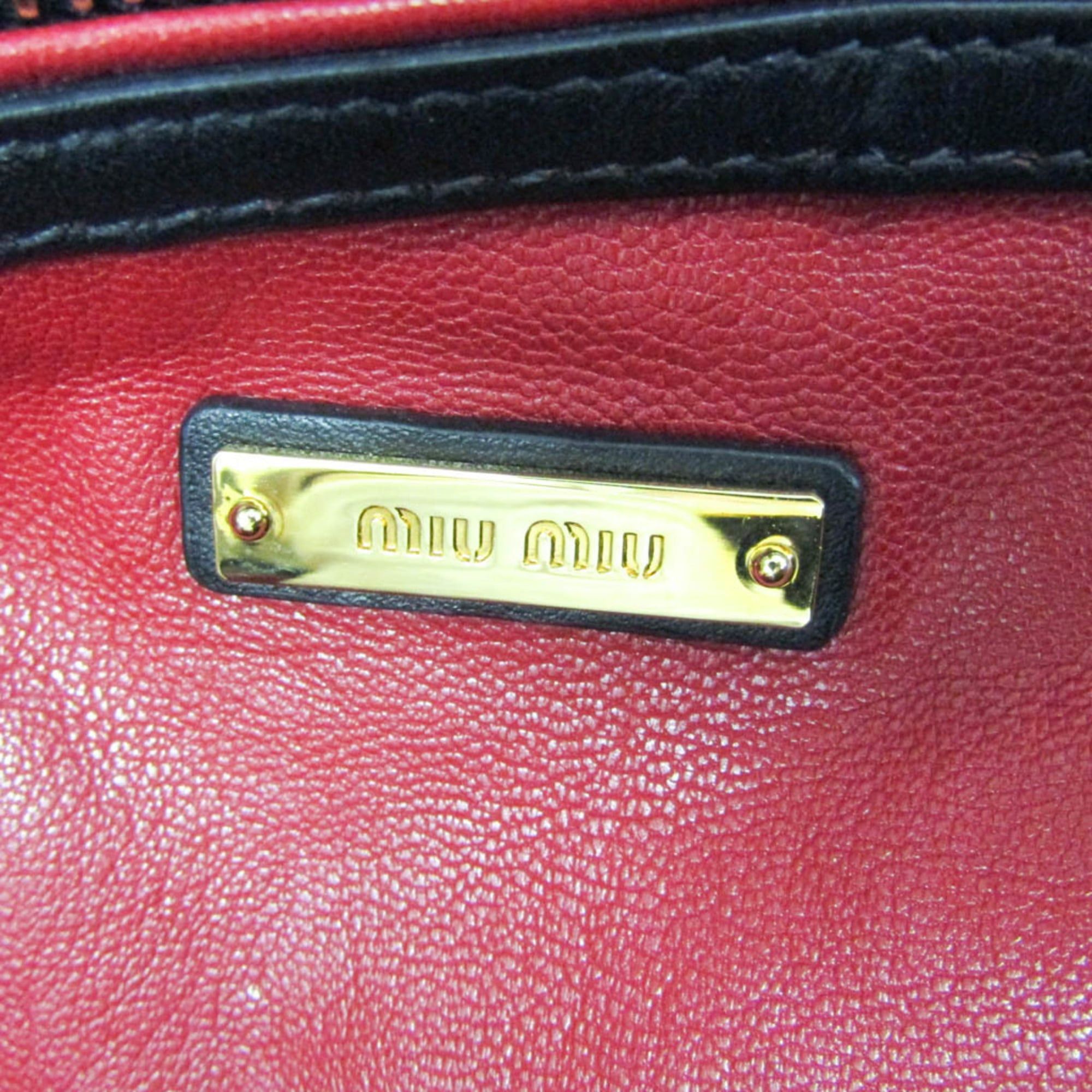 Miu Miu Miu Miu RR1917 Women's Leather Shoulder Bag Black Size ONE SIZE - 13 Thumbnail