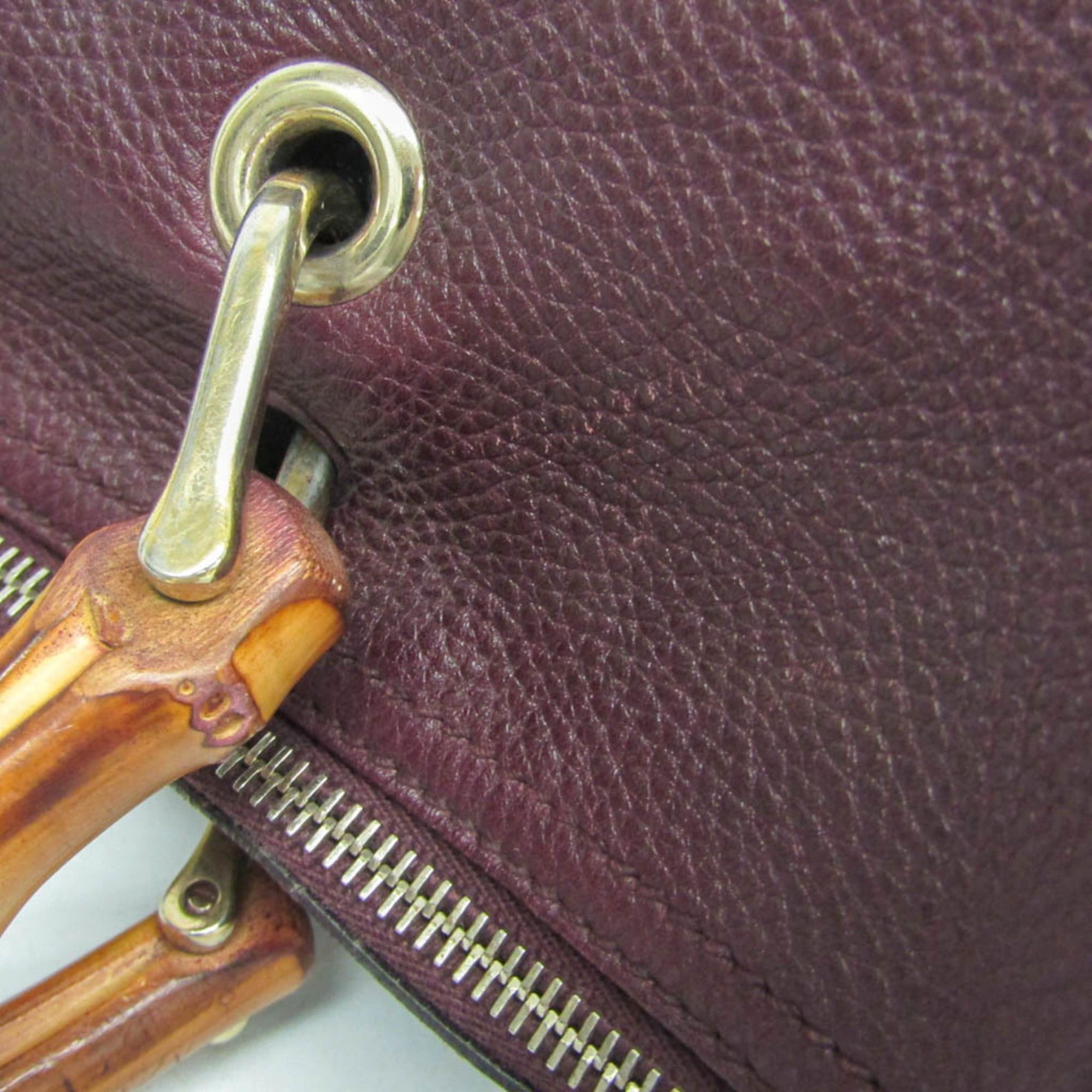 Gucci Gucci Bamboo 353124 Women's Leather Handbag Wine Size ONE SIZE - 10 Thumbnail