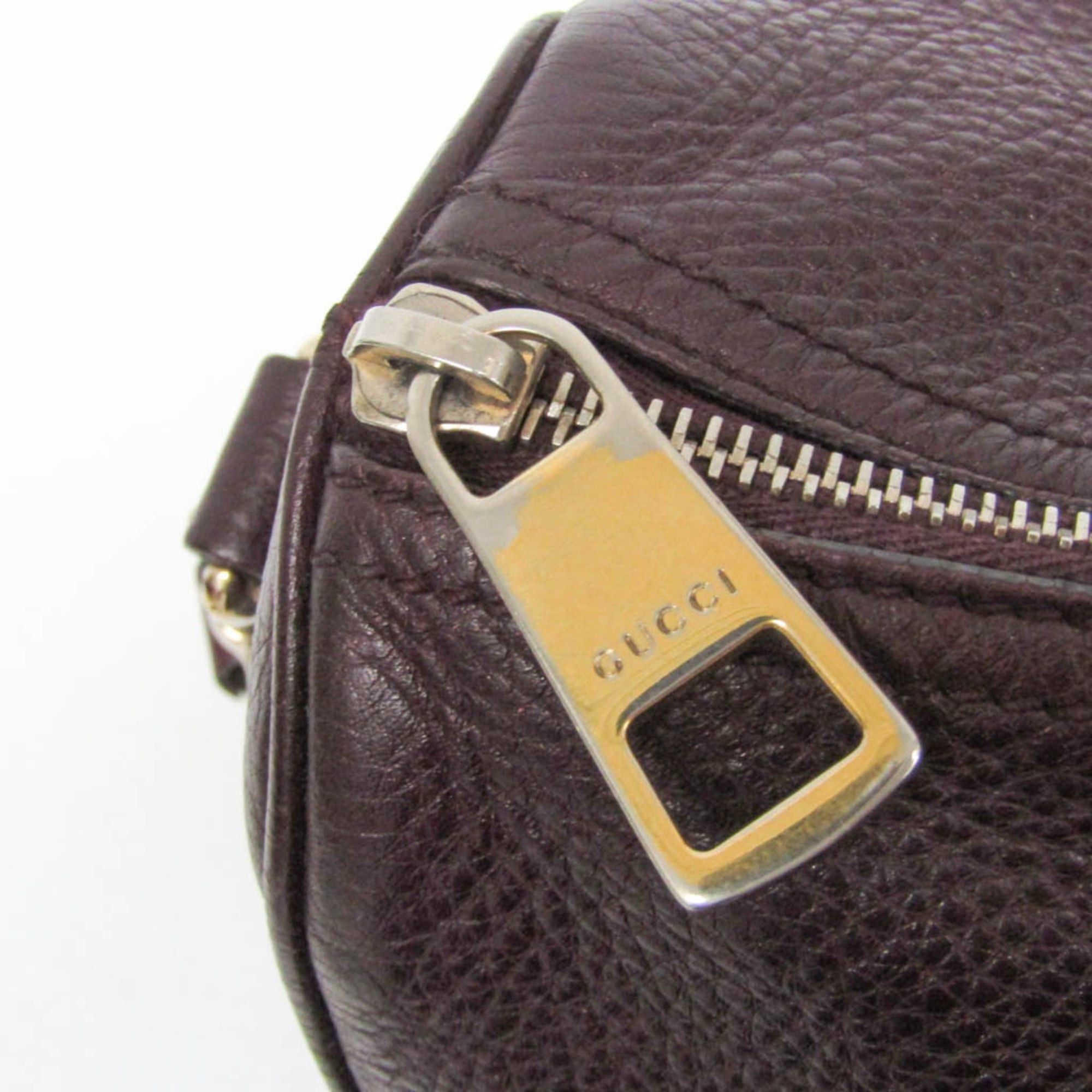 Gucci Gucci Bamboo 353124 Women's Leather Handbag Wine Size ONE SIZE - 8 Thumbnail