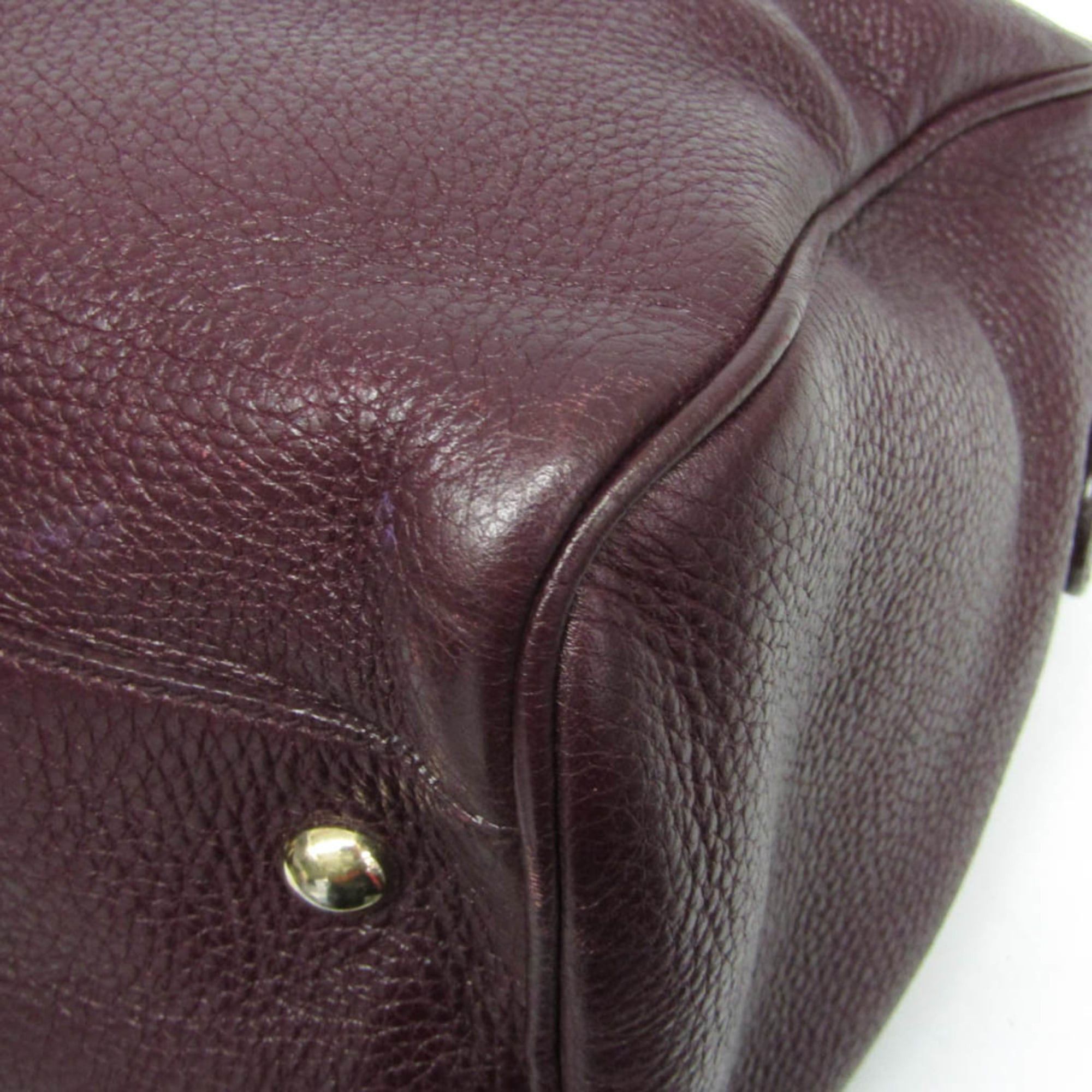Gucci Gucci Bamboo 353124 Women's Leather Handbag Wine Size ONE SIZE - 5 Thumbnail