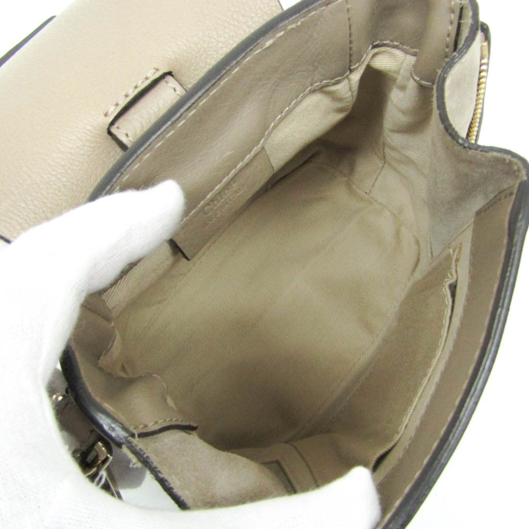 Chloe Chloé Faye Women's Leather,Suede Backpack Grayish Size ONE SIZE - 3 Thumbnail