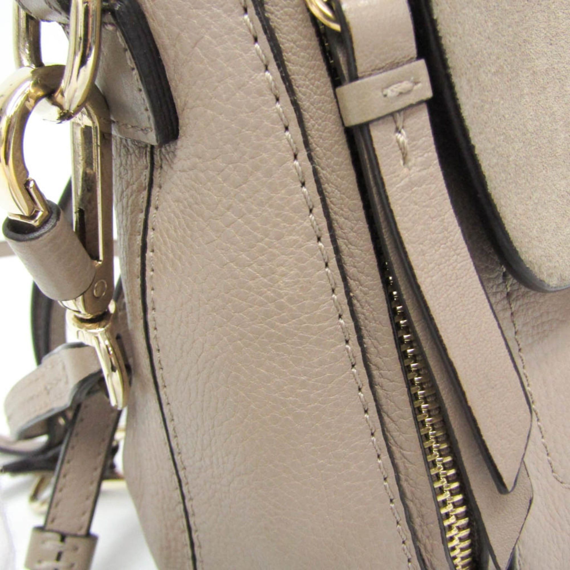Chloe Chloé Faye Women's Leather,Suede Backpack Grayish Size ONE SIZE - 8 Thumbnail