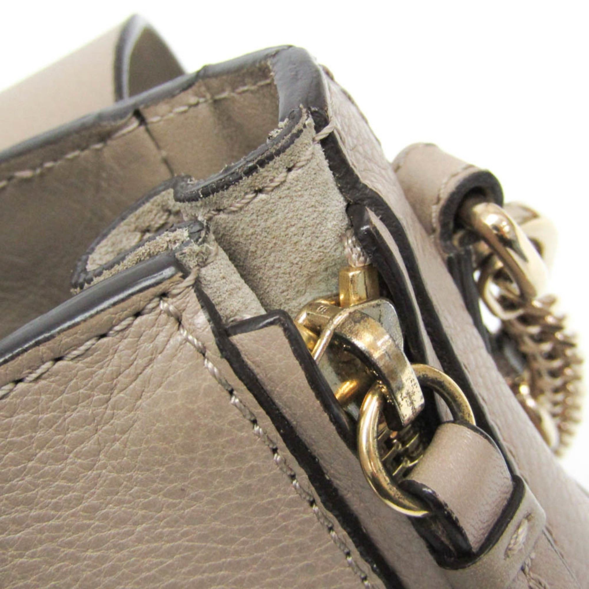 Chloe Chloé Faye Women's Leather,Suede Backpack Grayish Size ONE SIZE - 13 Thumbnail